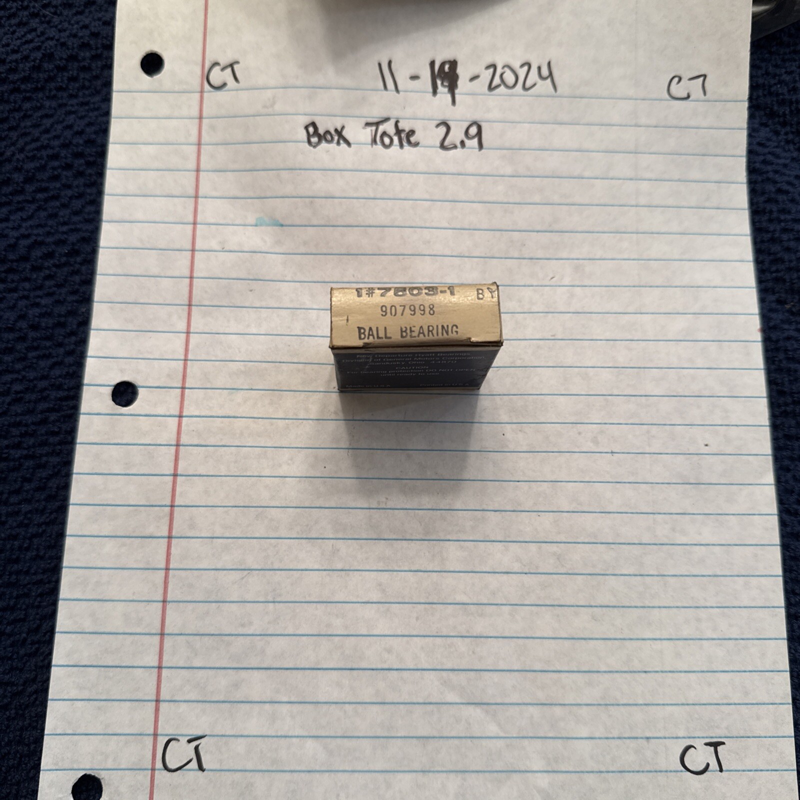 New NOS GM Delco Alternator Bearing 907998 Chevy Corvette Camaro Chevelle Z-28