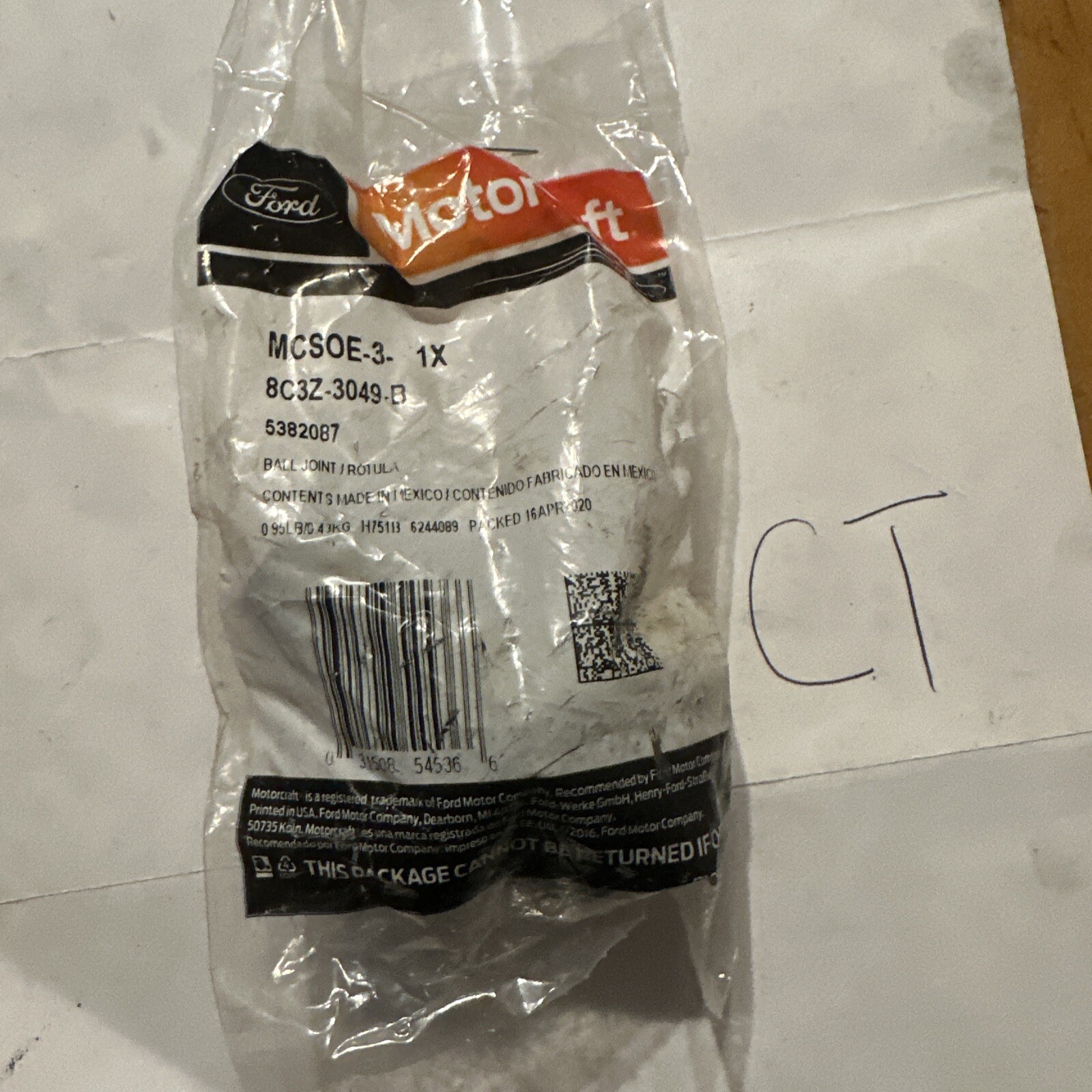 New OEM 1987-2023 Ford Motorcraft Upper Ball Joint 8C3Z-3049-B MCSOE-3