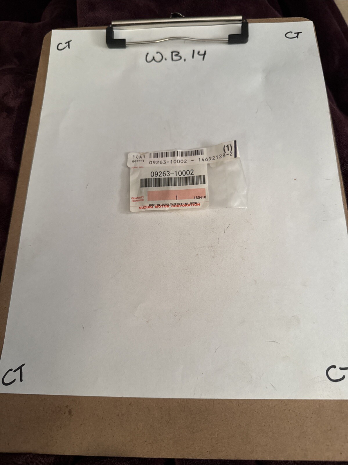 New OEM Suzuki Bearing 09263-10002