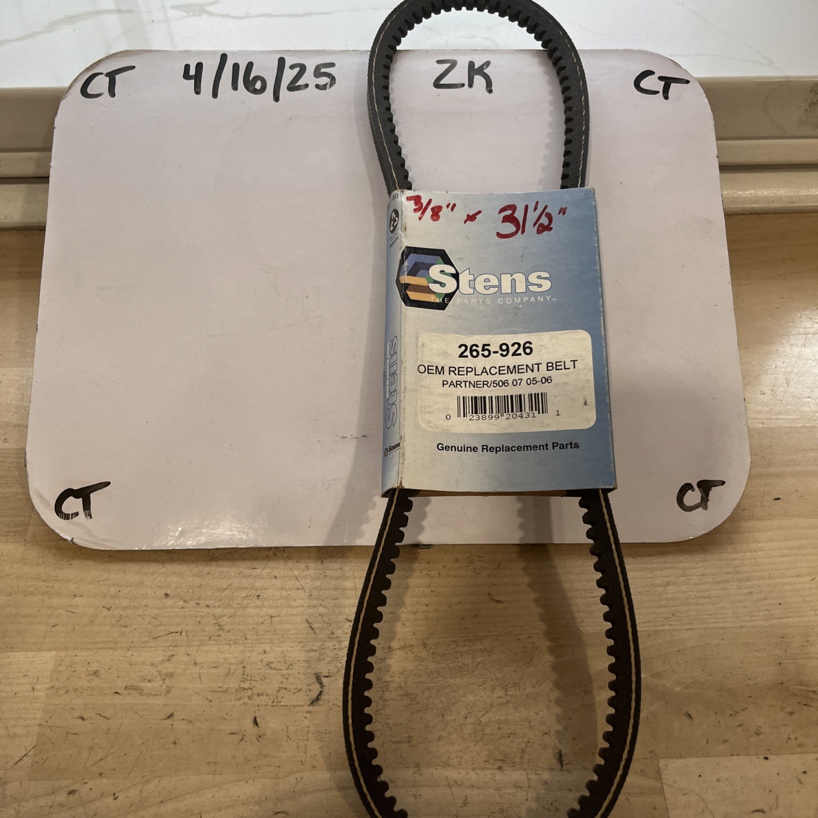 New Stens OEM Replacement Belt 265-926 for Partner 506070506