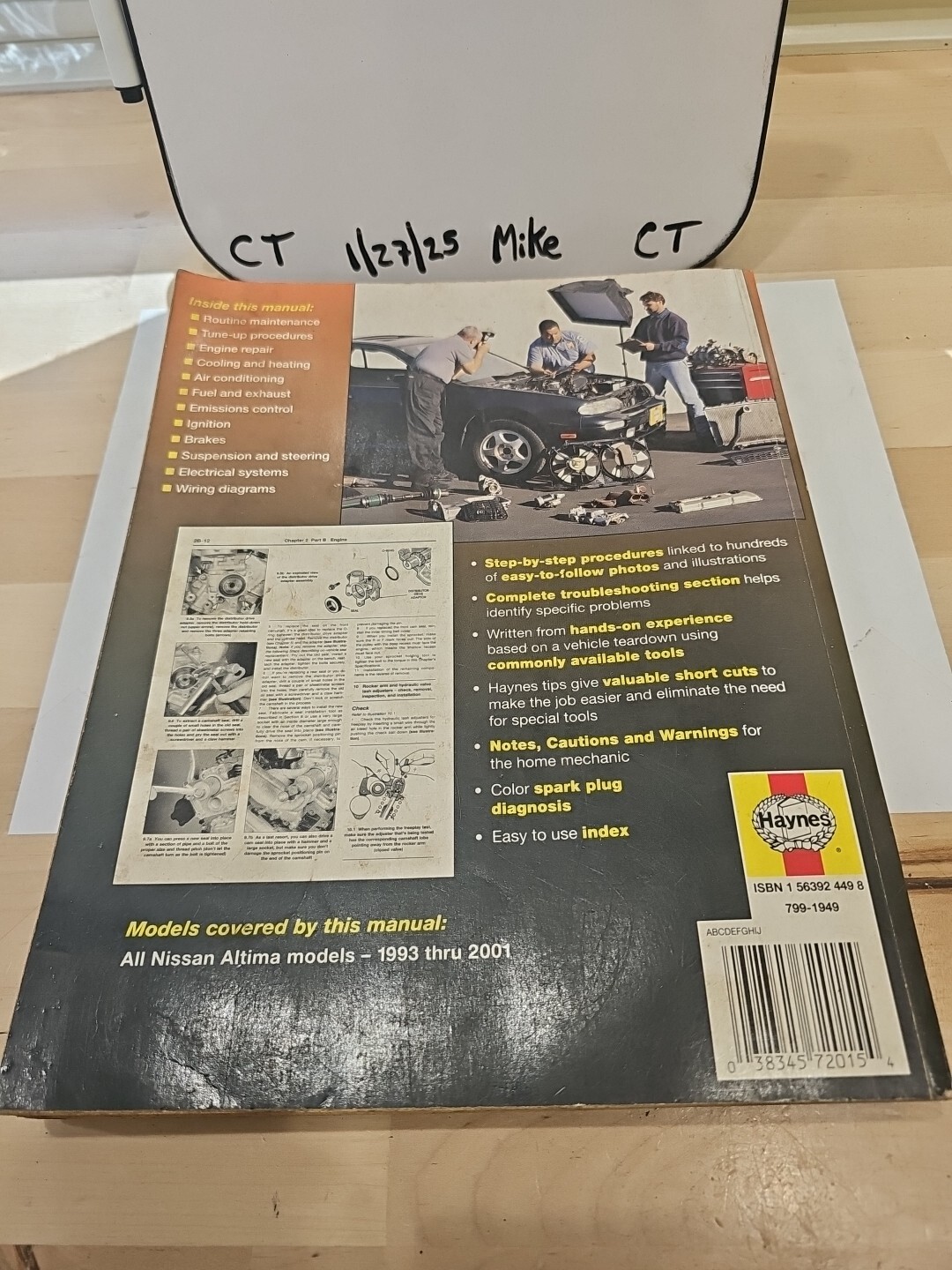 Nissan Altima 1993-2001 Haynes Repair Manual #72015 - Image 3