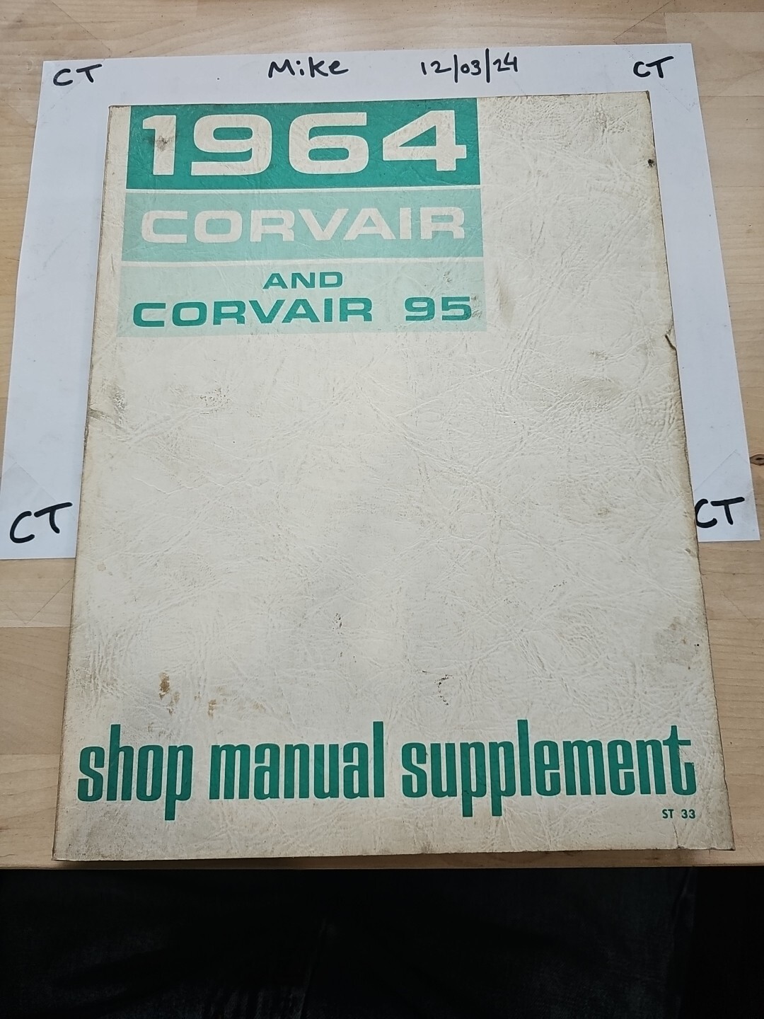 OEM 1964 Chevrolet Corvair and Corvair 95 Shop Manual Supplement (C1) Pre-Owned