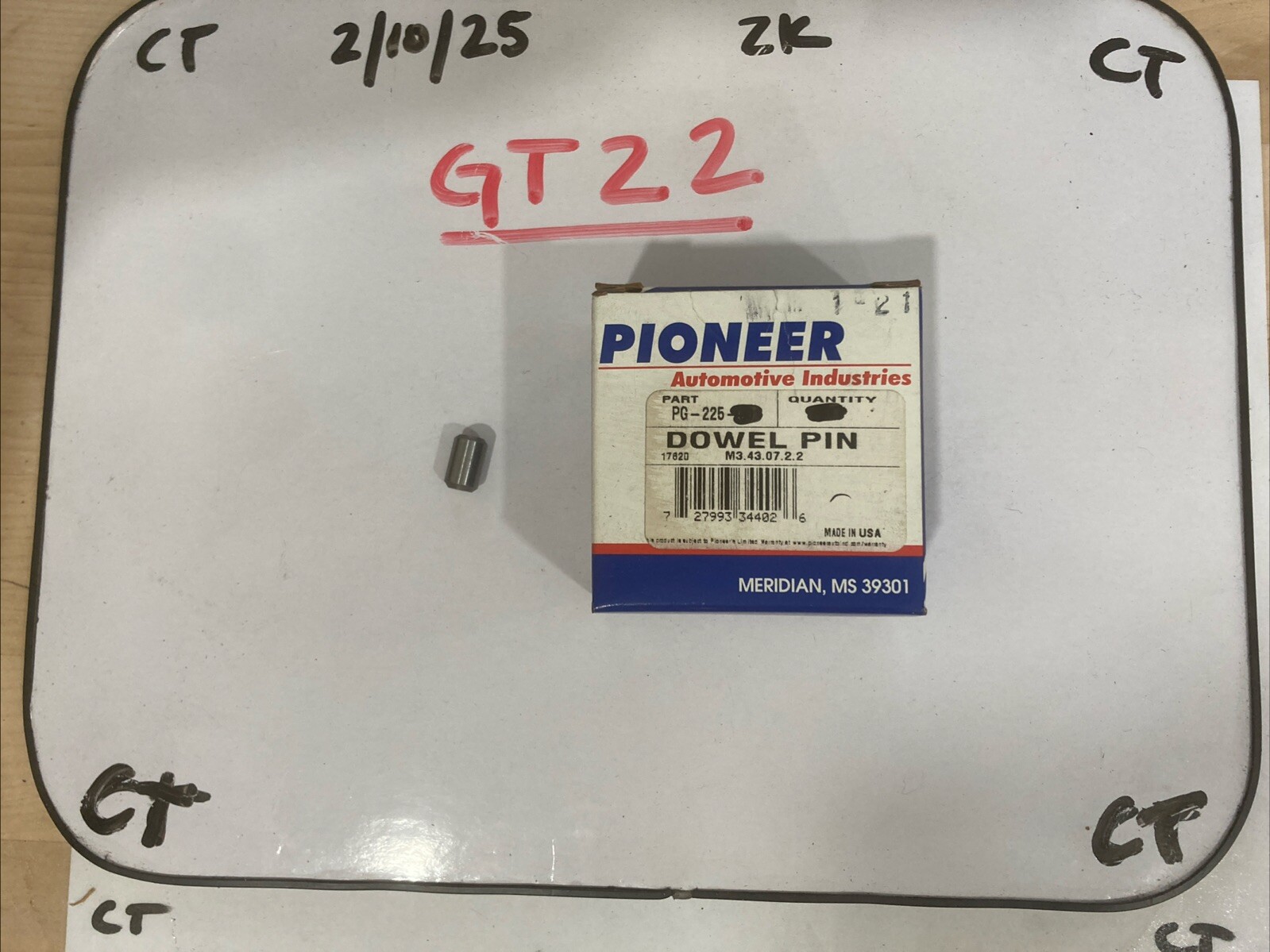 Pioneer Dowel Pin PG-225 (sold Individually)