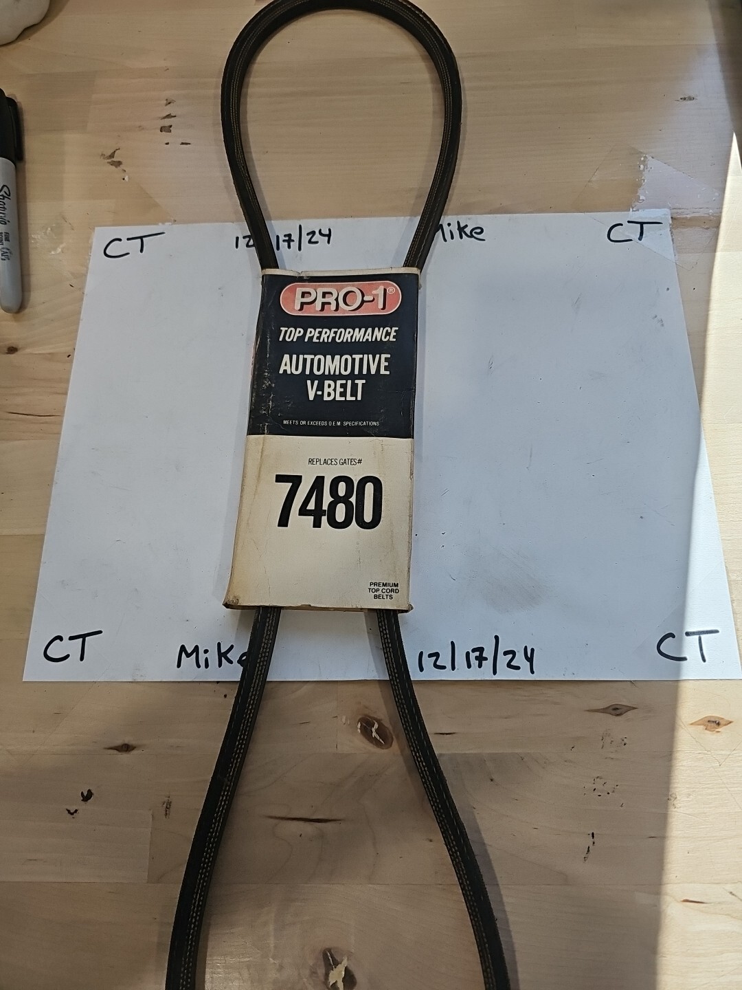 Pro-1 7480 Accessory V-Belt 15480 - 13481. B1