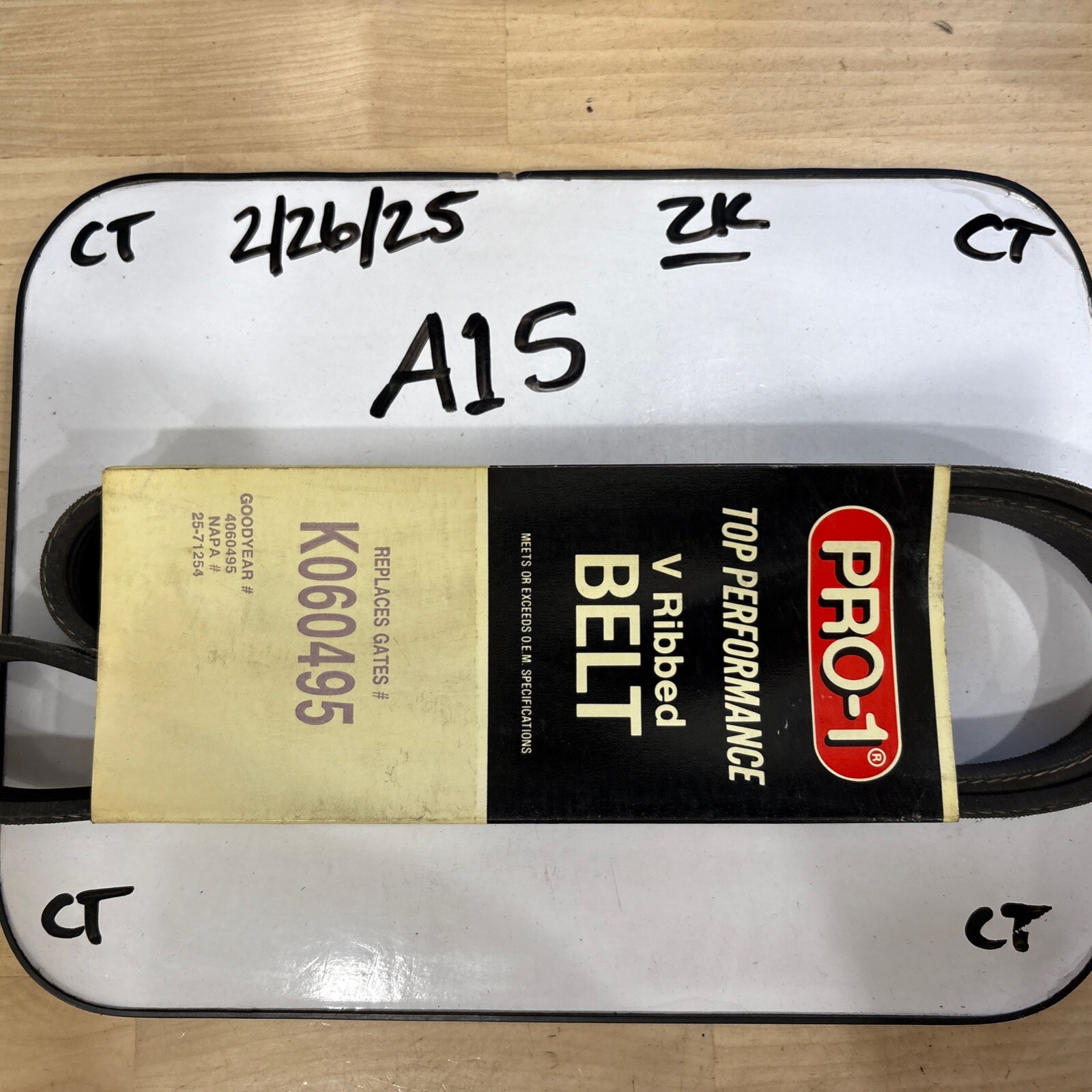 Pro-1 V Ribbed Belt Replaces Dayco 5060495 & Gates K060495