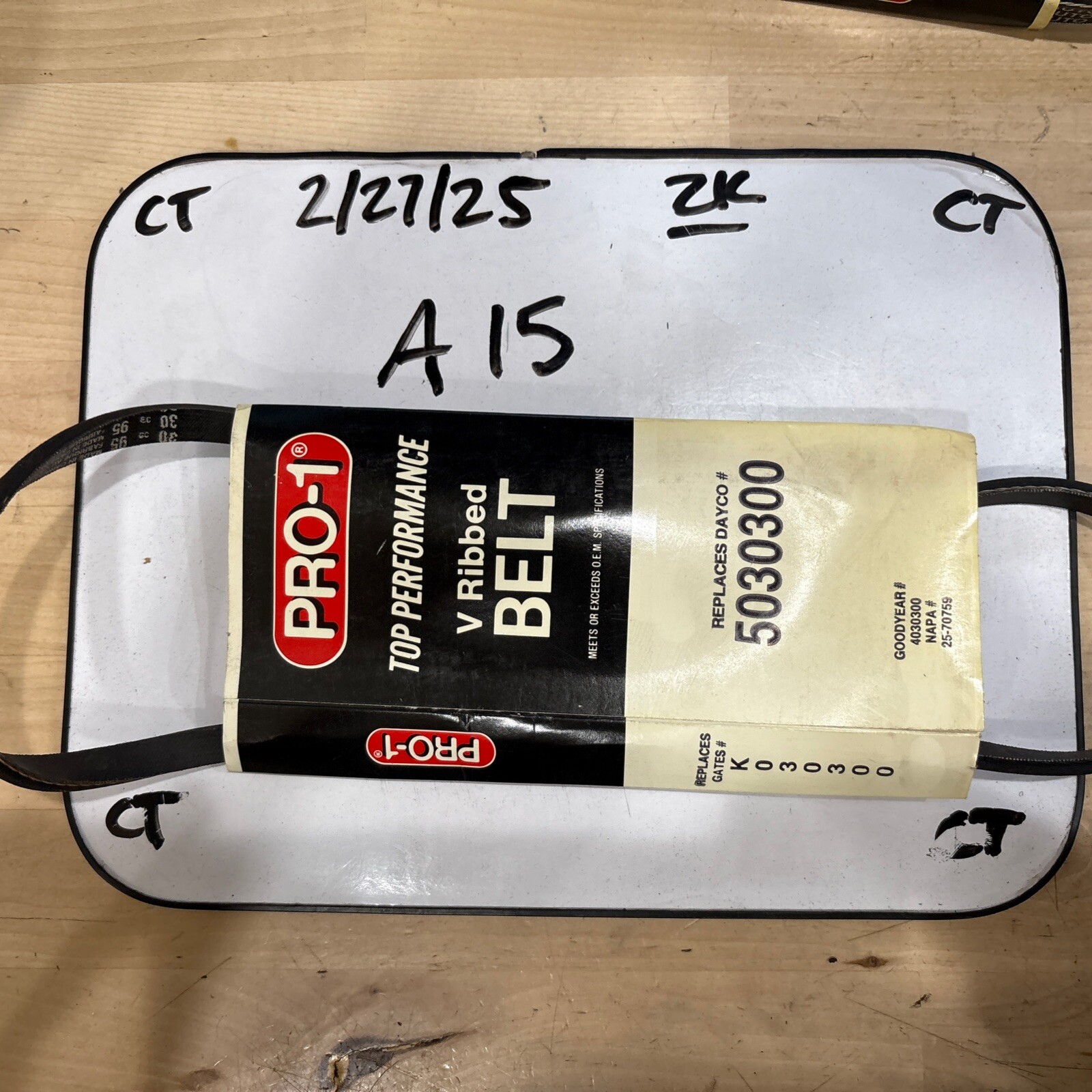 Pro-1 V Ribbed Serpentine Belt Replaces Dayco 5030300 & Gates K030300