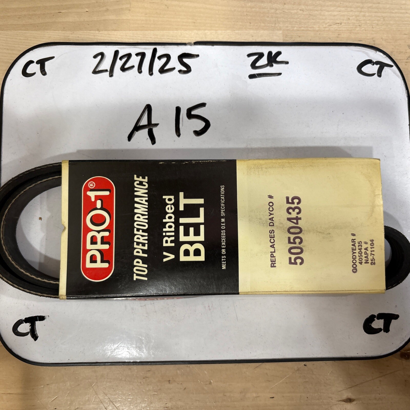 Pro-1 V Ribbed Serpentine Belt Replaces Dayco 5050435 & Gates K050435