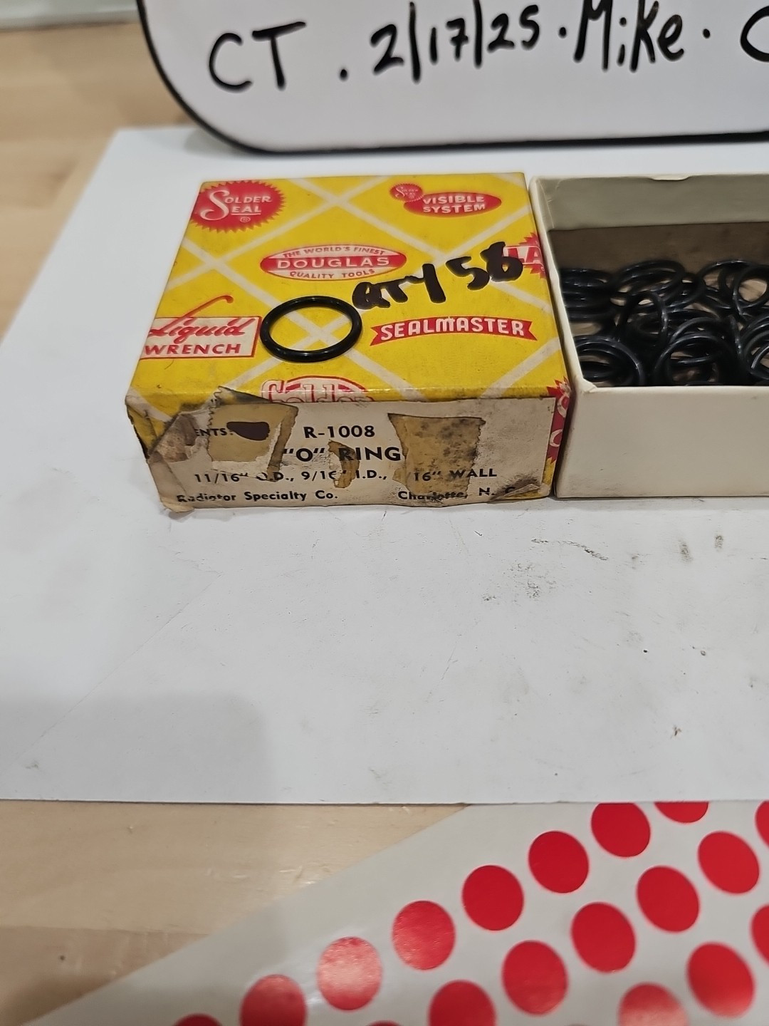 Radiator Specialty Co. NOS R-1008 Molded O-Ring 11/16"O.D.-9/16"I.D. 1 Pkg Of 56 - Image 5