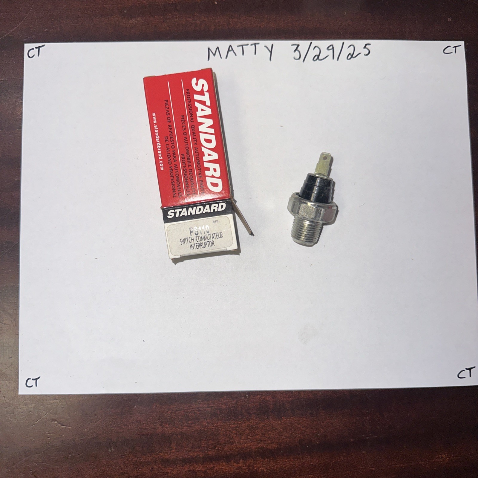 STANDARD PS110 OIL PRESSURE SWITCH PS110