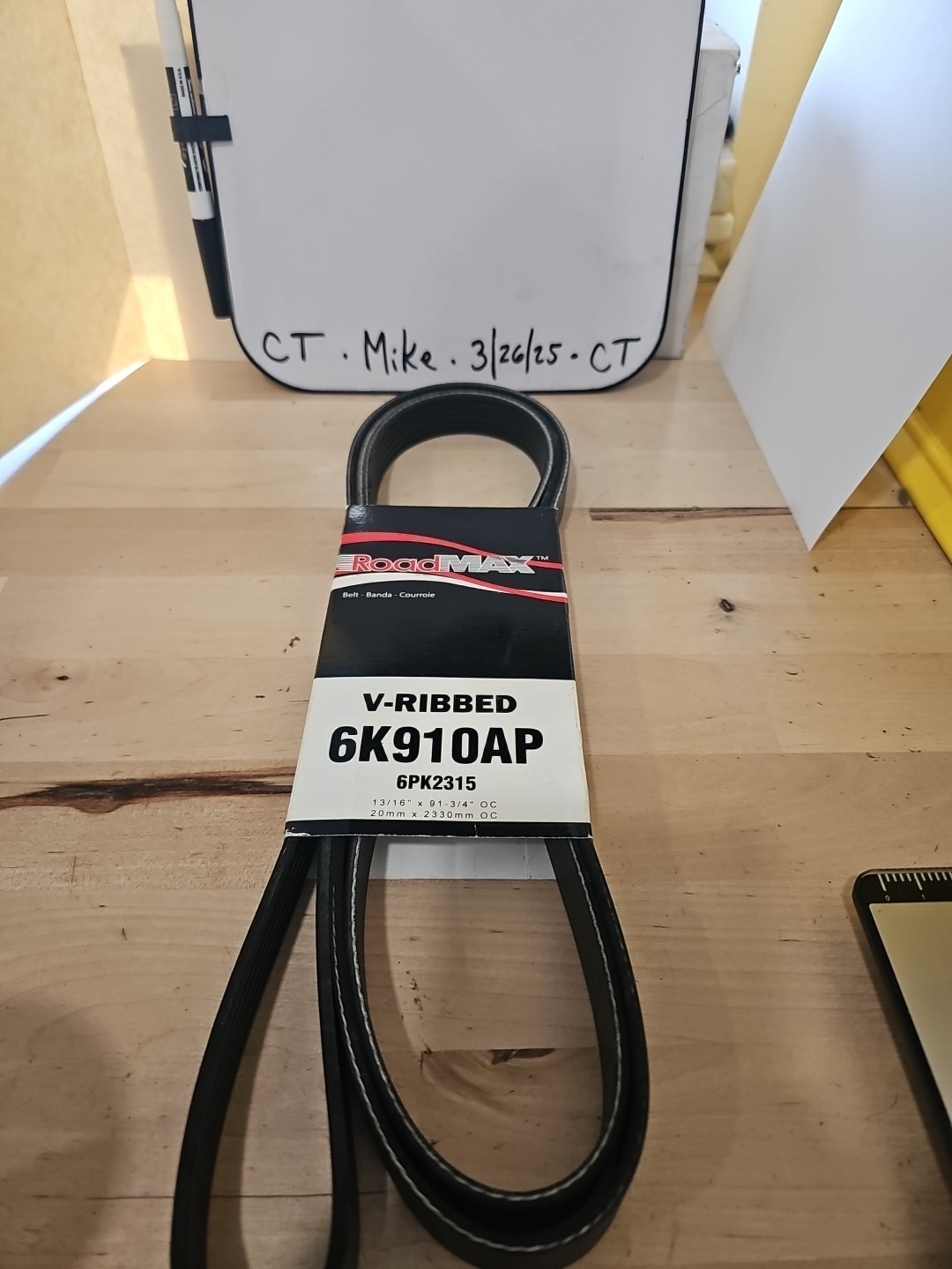 Serpentine Belt-Automotive V-Ribbed Belt (Standard) Roadmax 6K910AP - Image 3