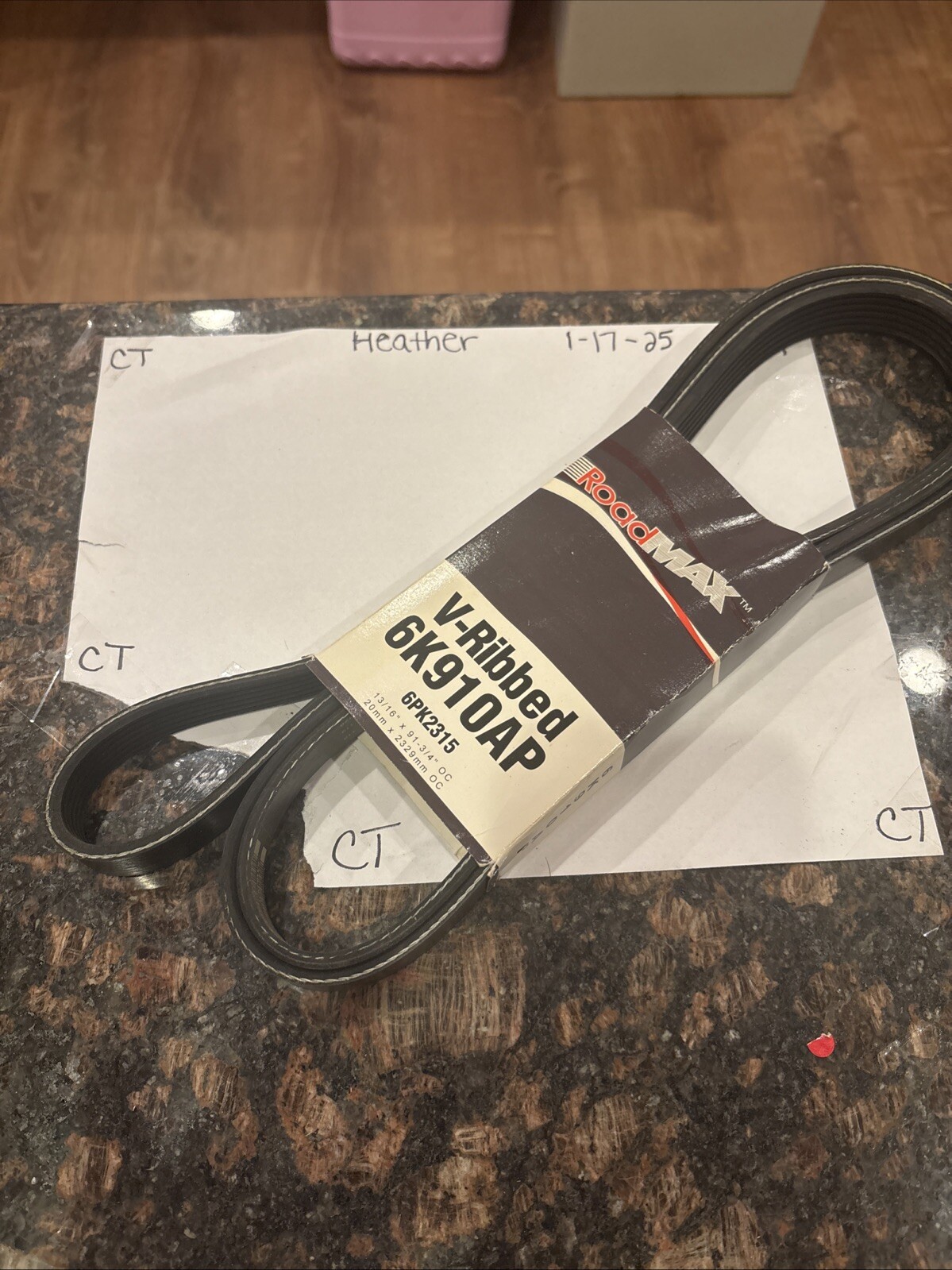 Serpentine Belt-Automotive V-Ribbed Belt (Standard) Roadmax 6K910AP