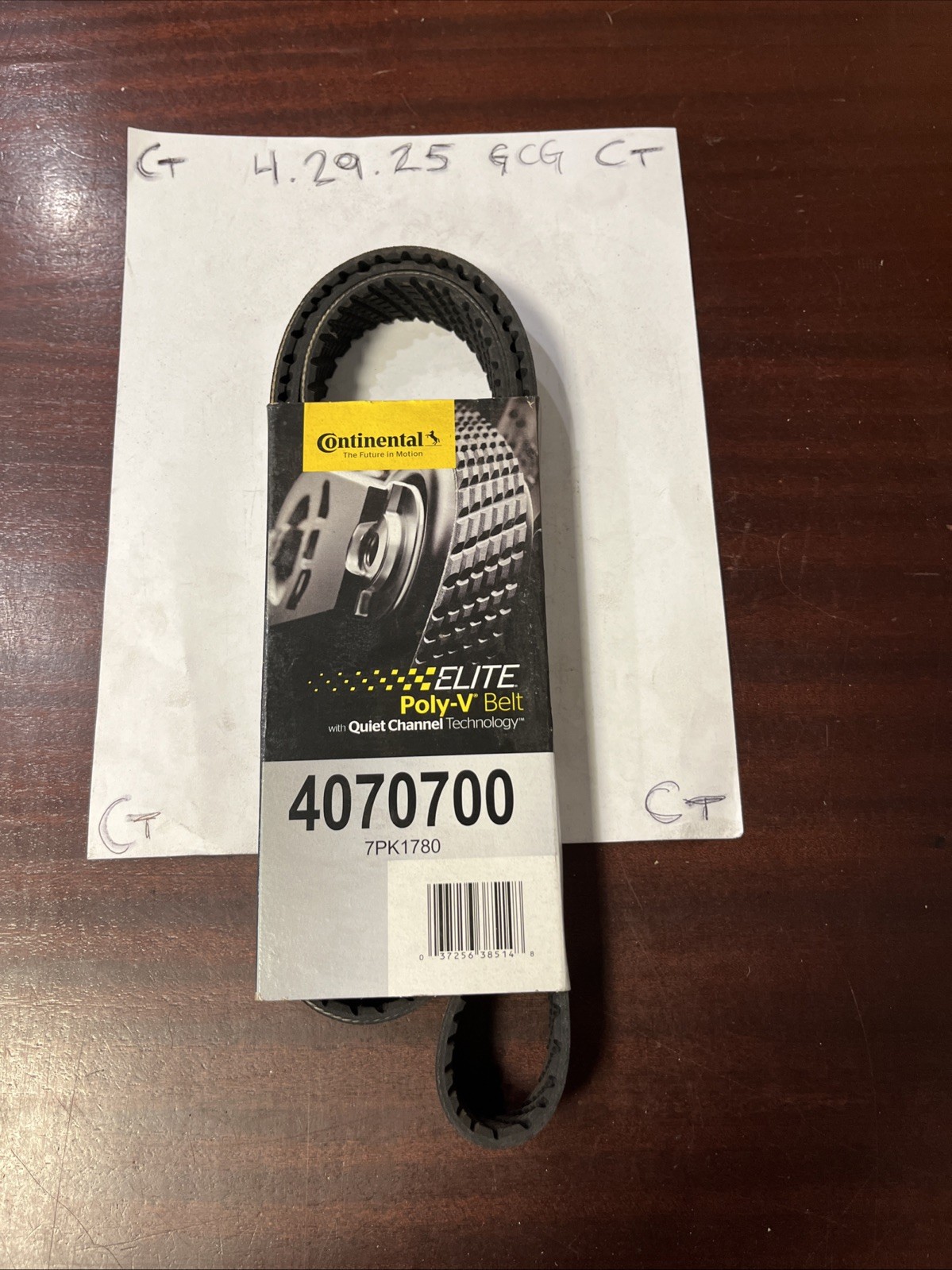 Serpentine Poly-V The Quiet Belt CONTINENTAL ELITE 4070700
