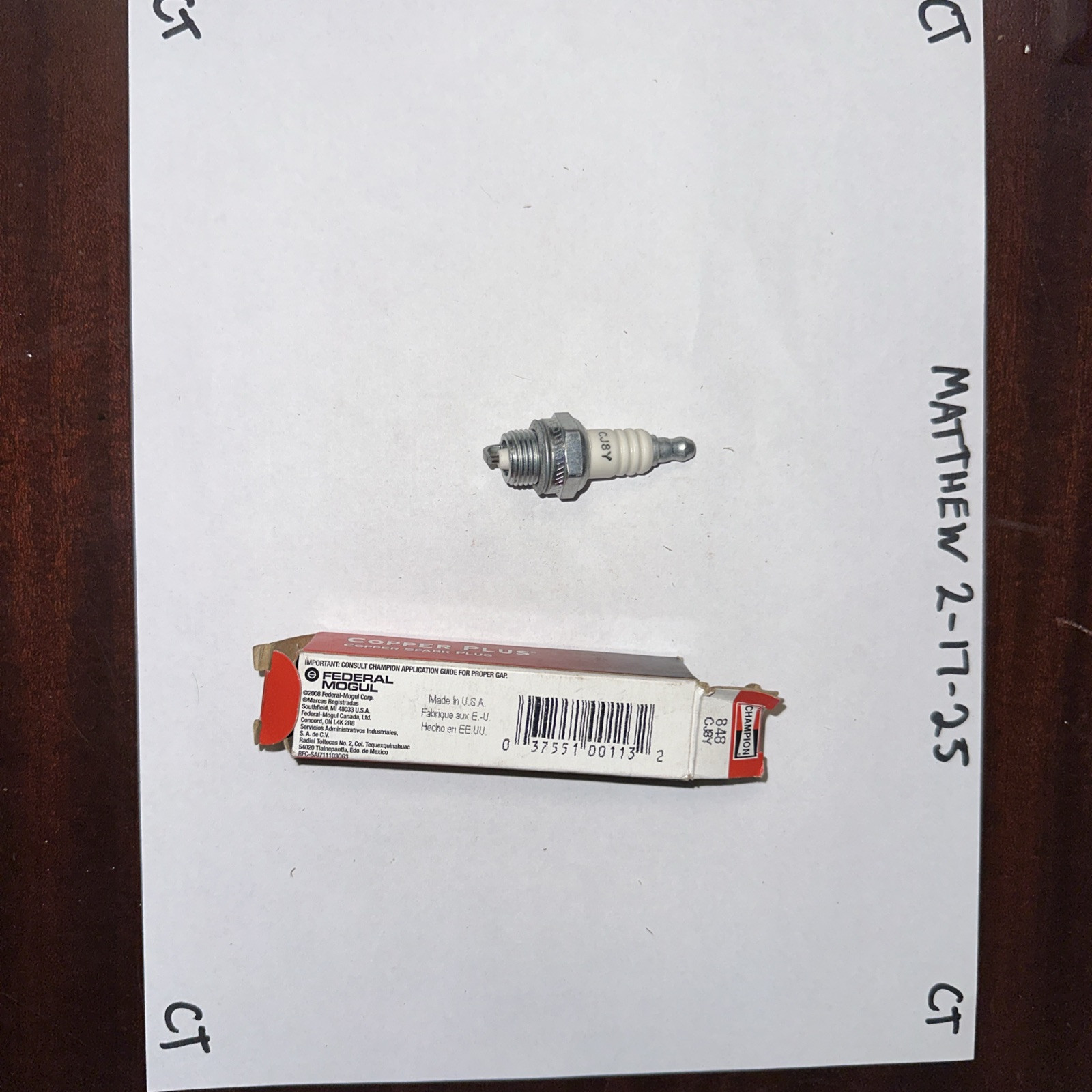 Spark Plug / Champion CJ8Y 848 - Image 3