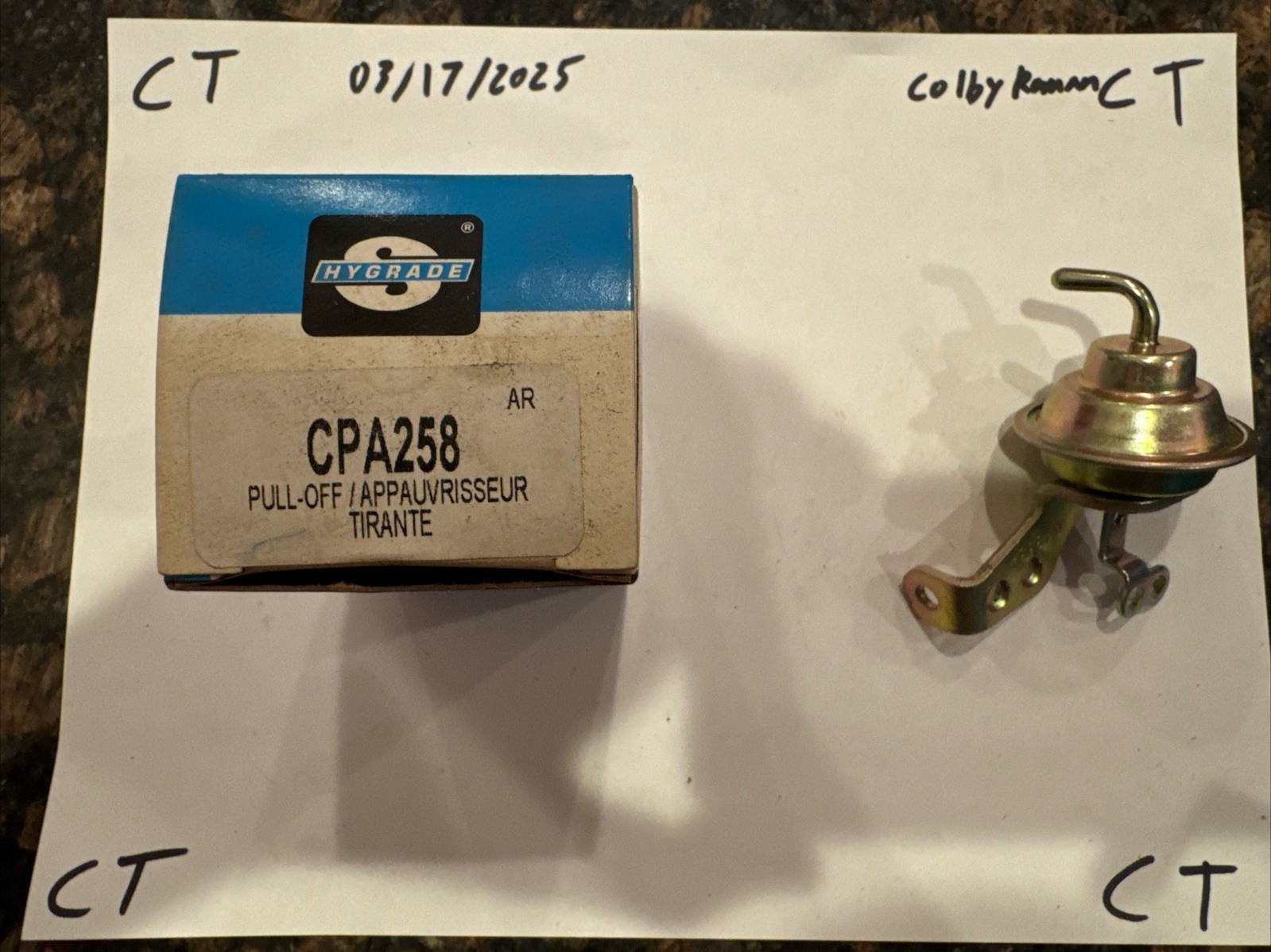 Standard Hygrade Carburetor Choke Pull Off Assembly CPA258 - Image 3