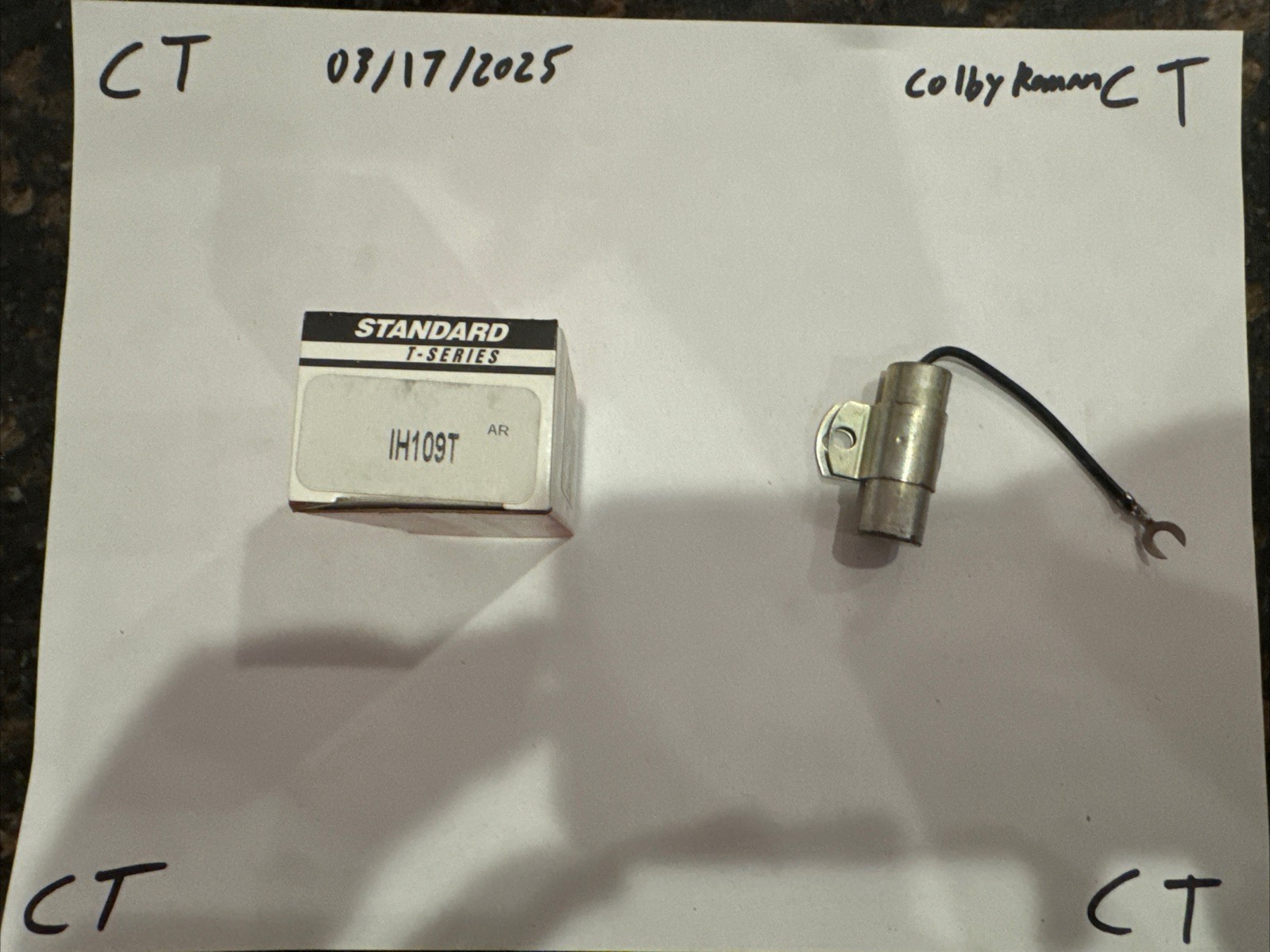 Standard T-Series Ignition Condenser IH109T SK1891 DS667 B2 - Image 3