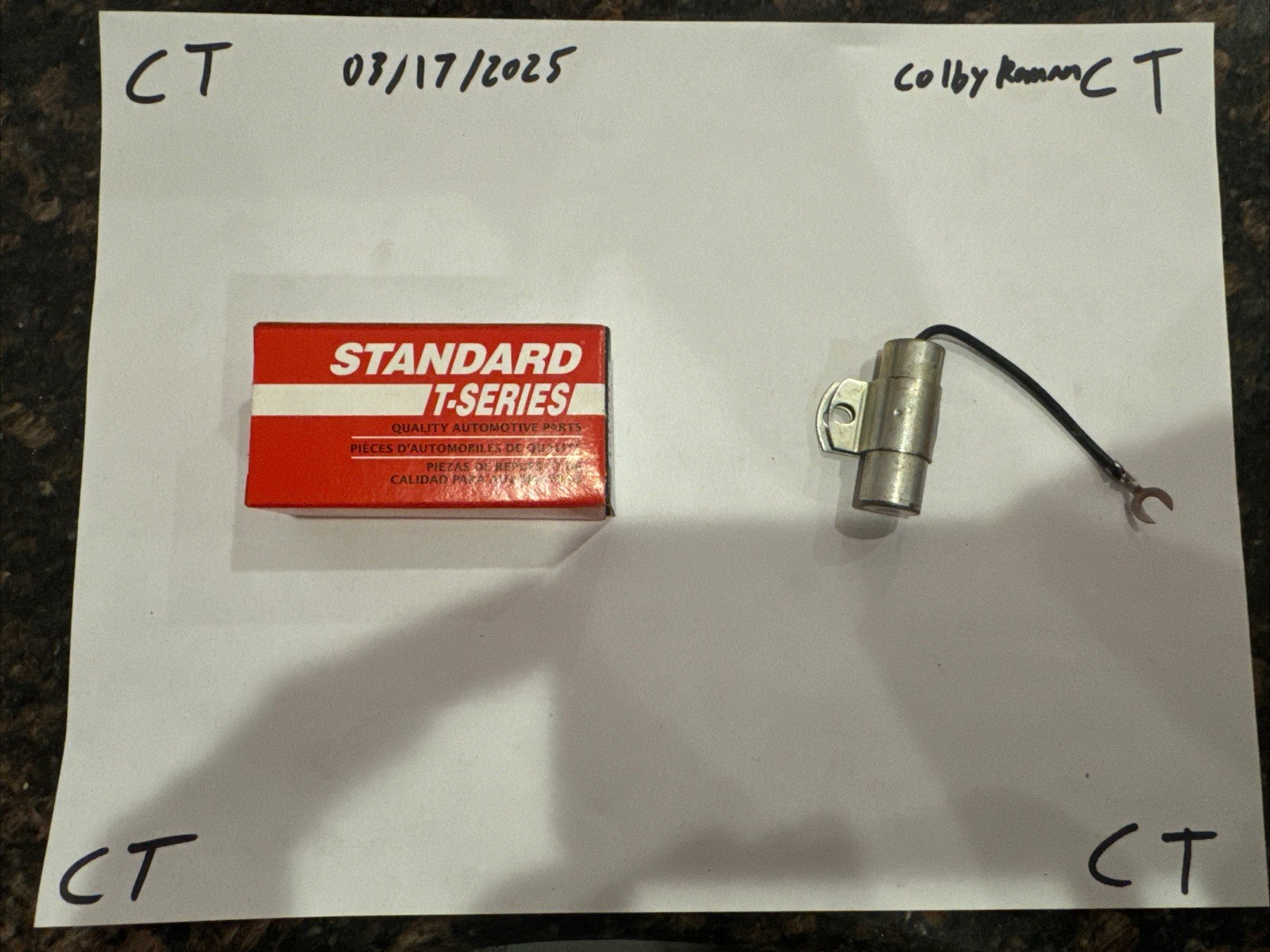 Standard T-Series Ignition Condenser IH109T SK1891 DS667 B2