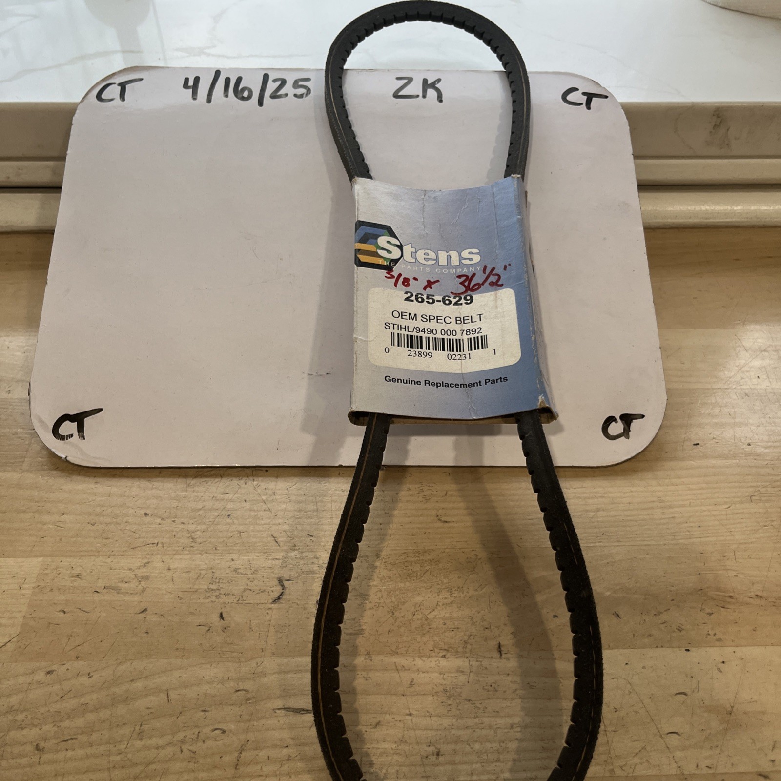 Stens 265-629 OEM Replacement Belt (Stihl 9490 000 7892)