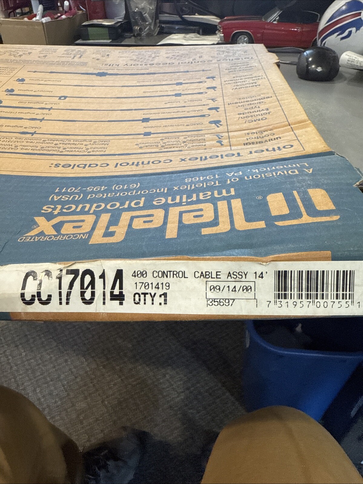 Teleflex Johnson/Evinrude Control Shift Cable 14' Part# CC17014