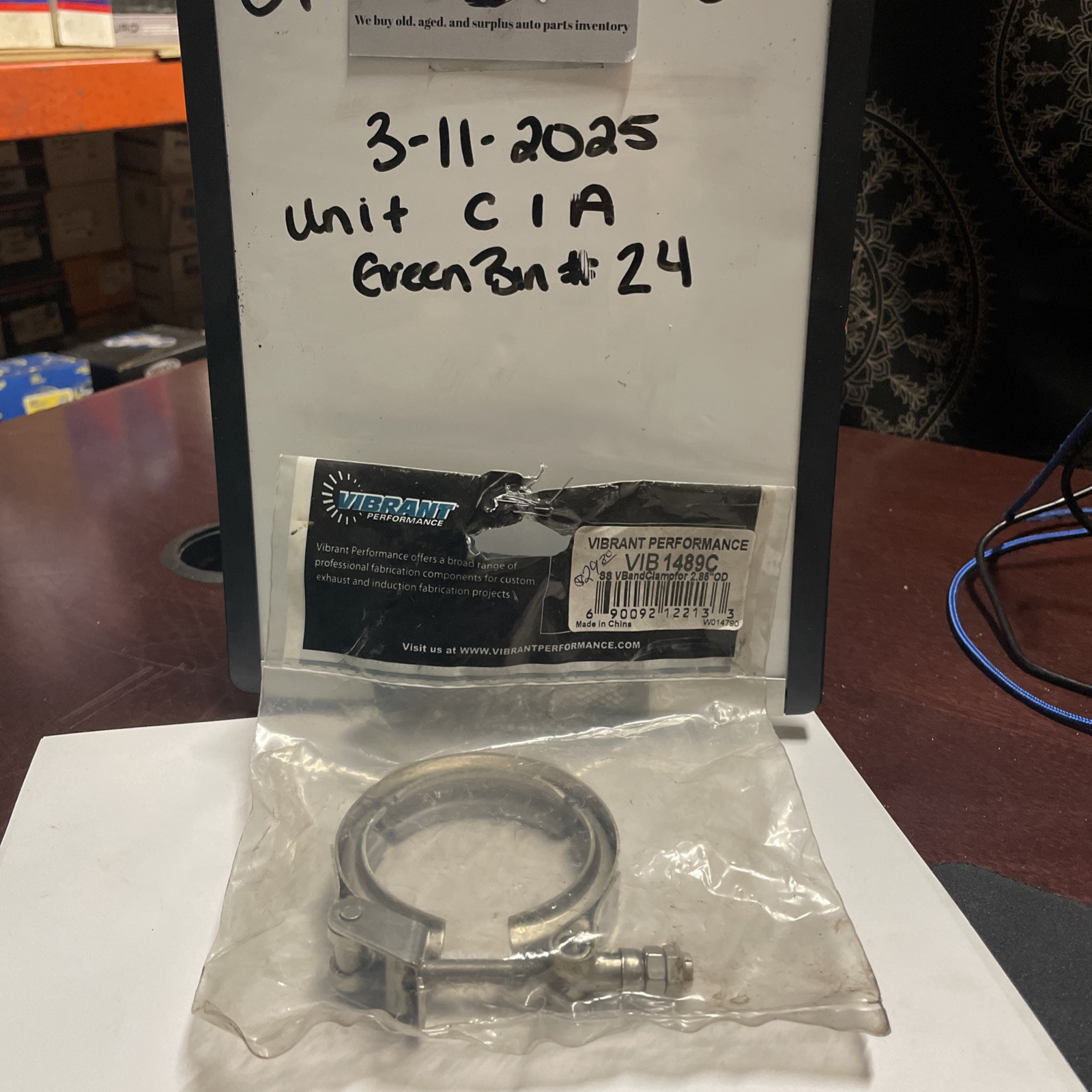Vibrant 1489C Quick Release V-Band Clamp (for V-Band Flanges up to 2.81" O.D)
