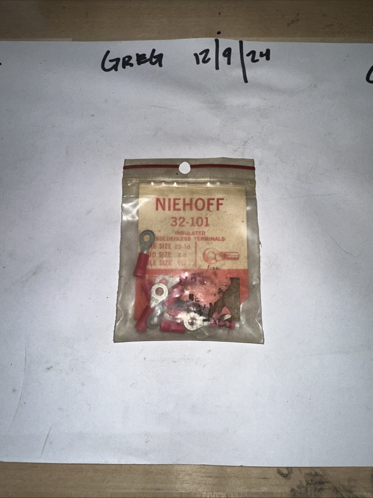 Vintage Niehoff Insulated Solderless Terminals, 32-101