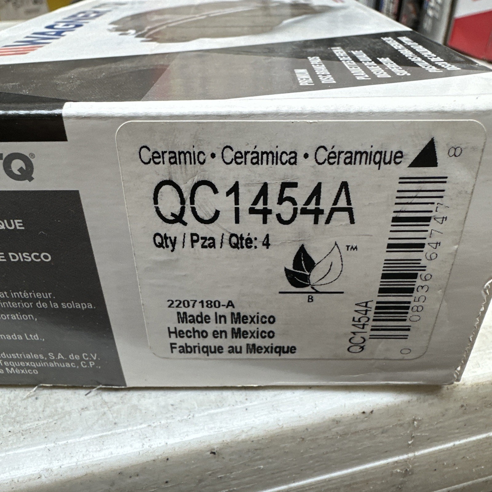 Wagner QC1454A Wagner Brake Thermo Quiet Qc1454 A Ceramic Disc Brake Pad Set - Image 3