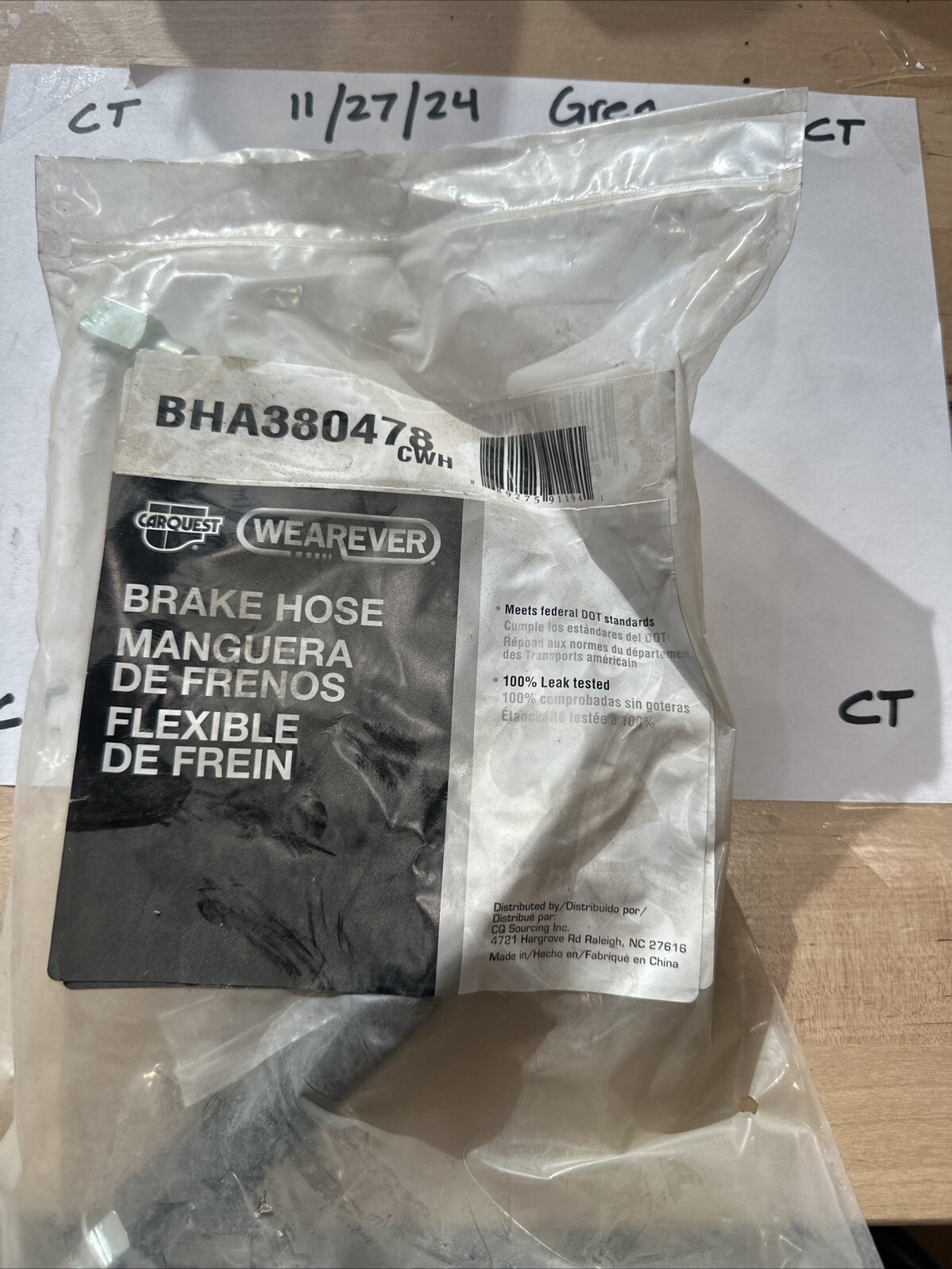 Wearever BHA380478 brake hose