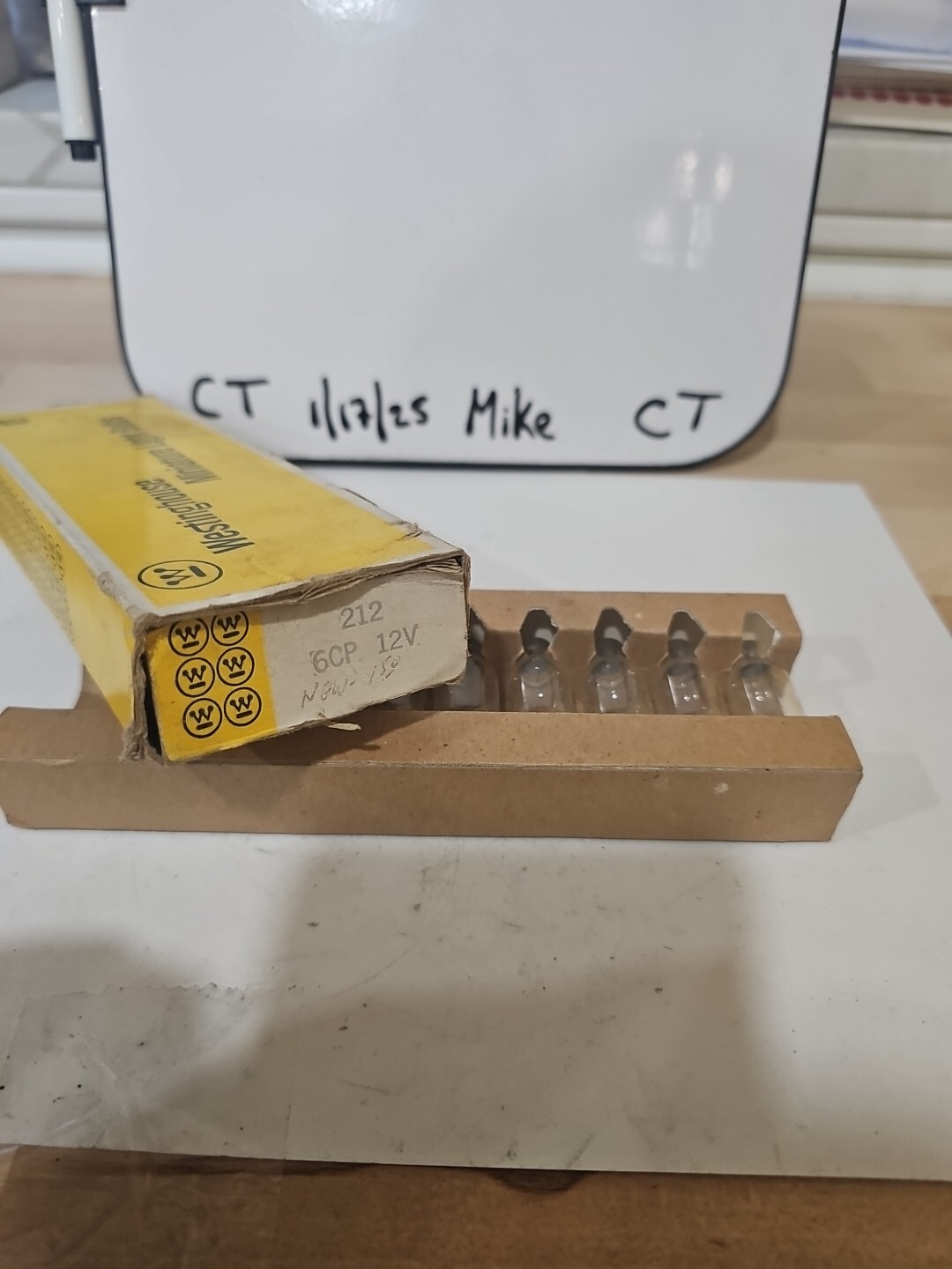 Westinghouse 212 6CP 12V Minature Light Bulbs NOS (1 Box Of 9 Bulbs)