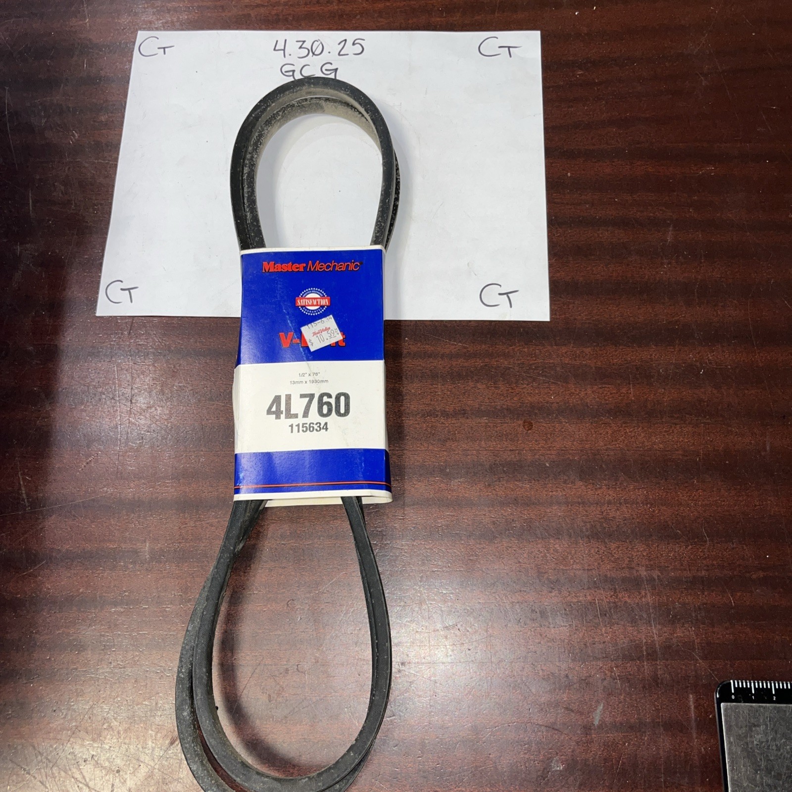 master mechanic V Belt 4L760