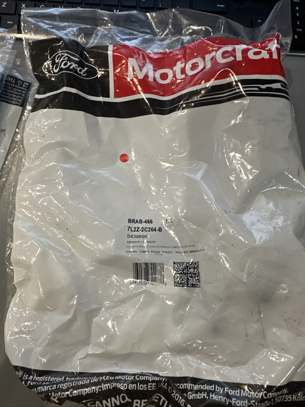 06-10 Explorer Mountaineer ABS Wheel Speed Sensor Motorcraft BRAB-466 7L2Z2C204B