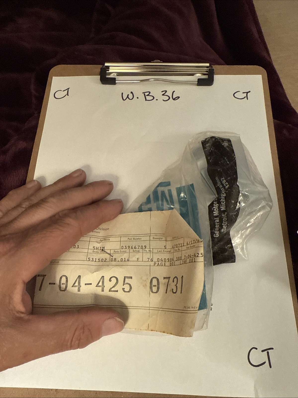 (1) 1963-1982 Corvette Hood Hinge GM 3966709 1/16 Shim Sold Individually