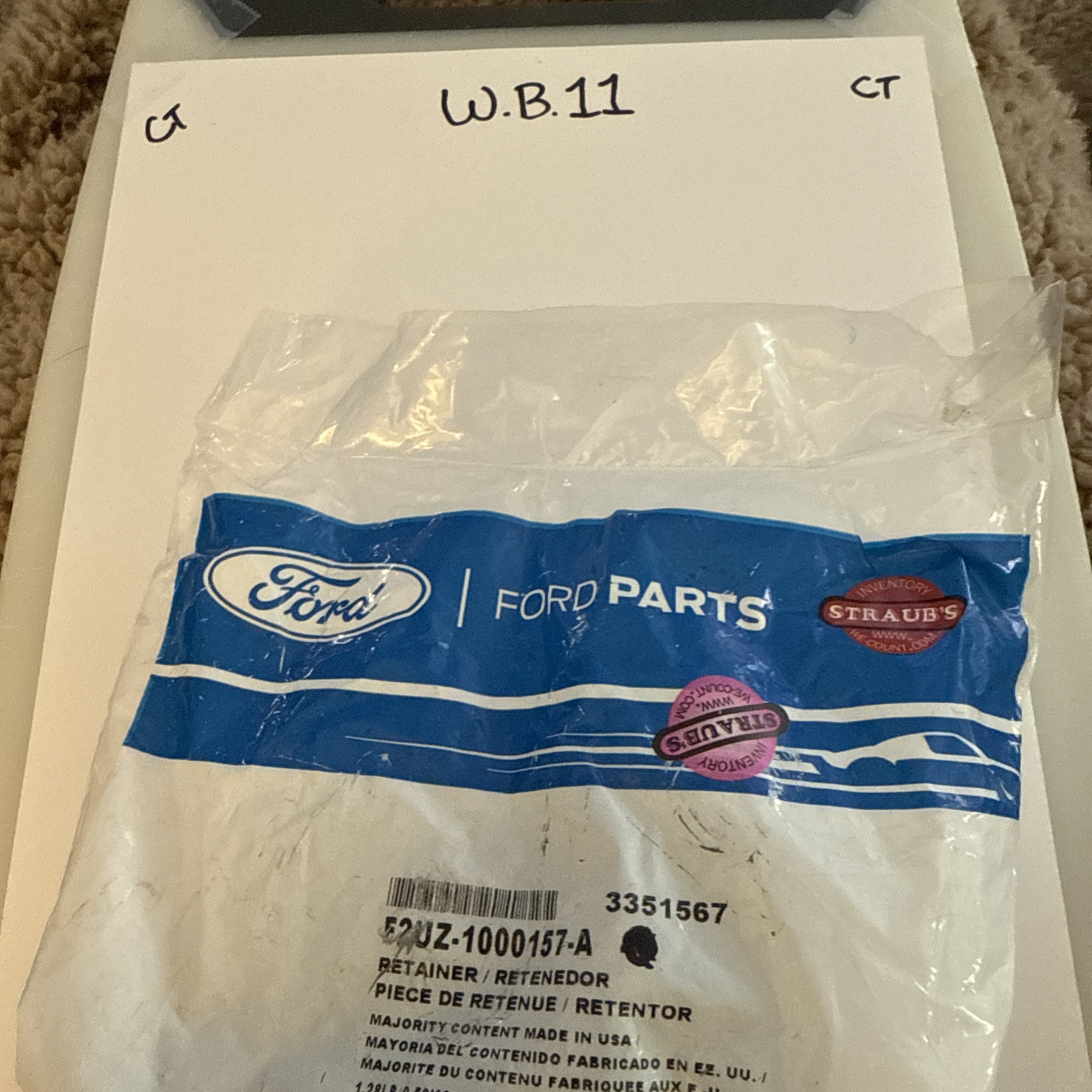 (1) FORD OEM 08-14 E-150 Frame Components-Upper Insulator Retainer F2UZ1000157A