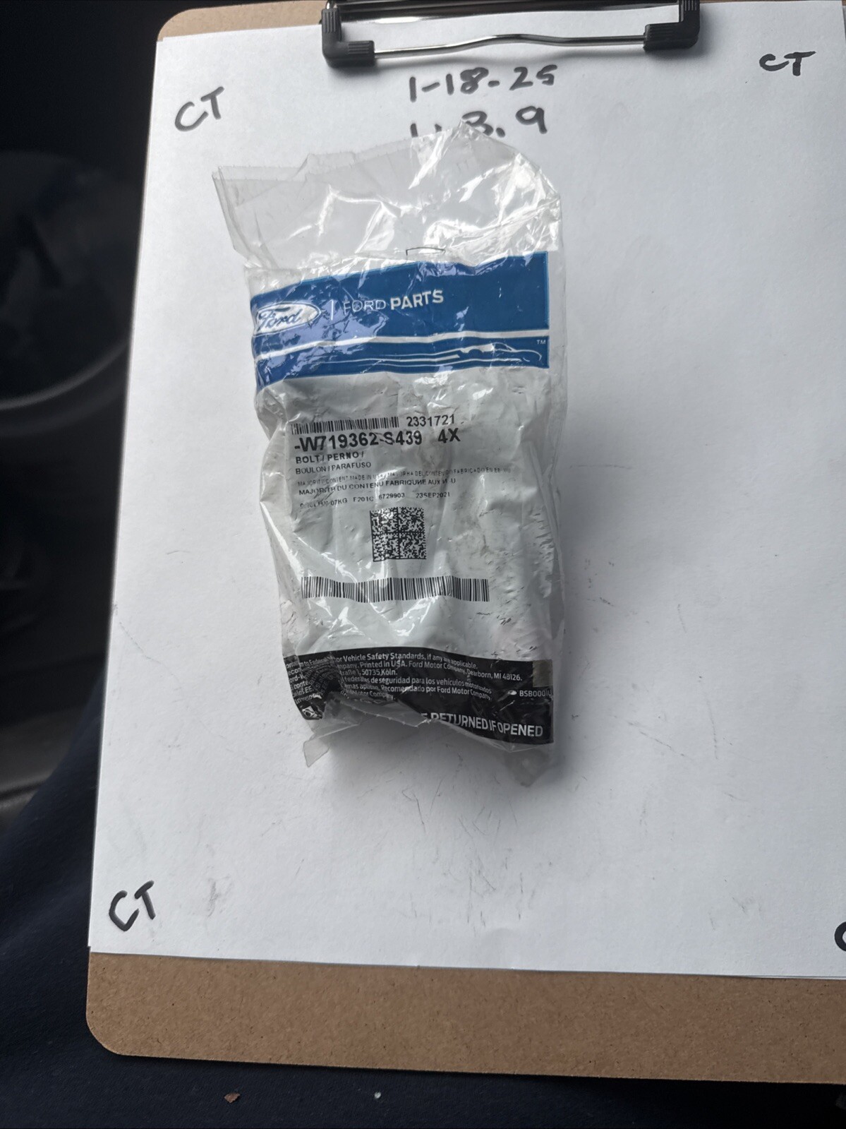 (1) FORD OEM 20-23 Aviator-Ft Lwr Cntl Arm Bolt W719362S439 Sold Individually - Image 5