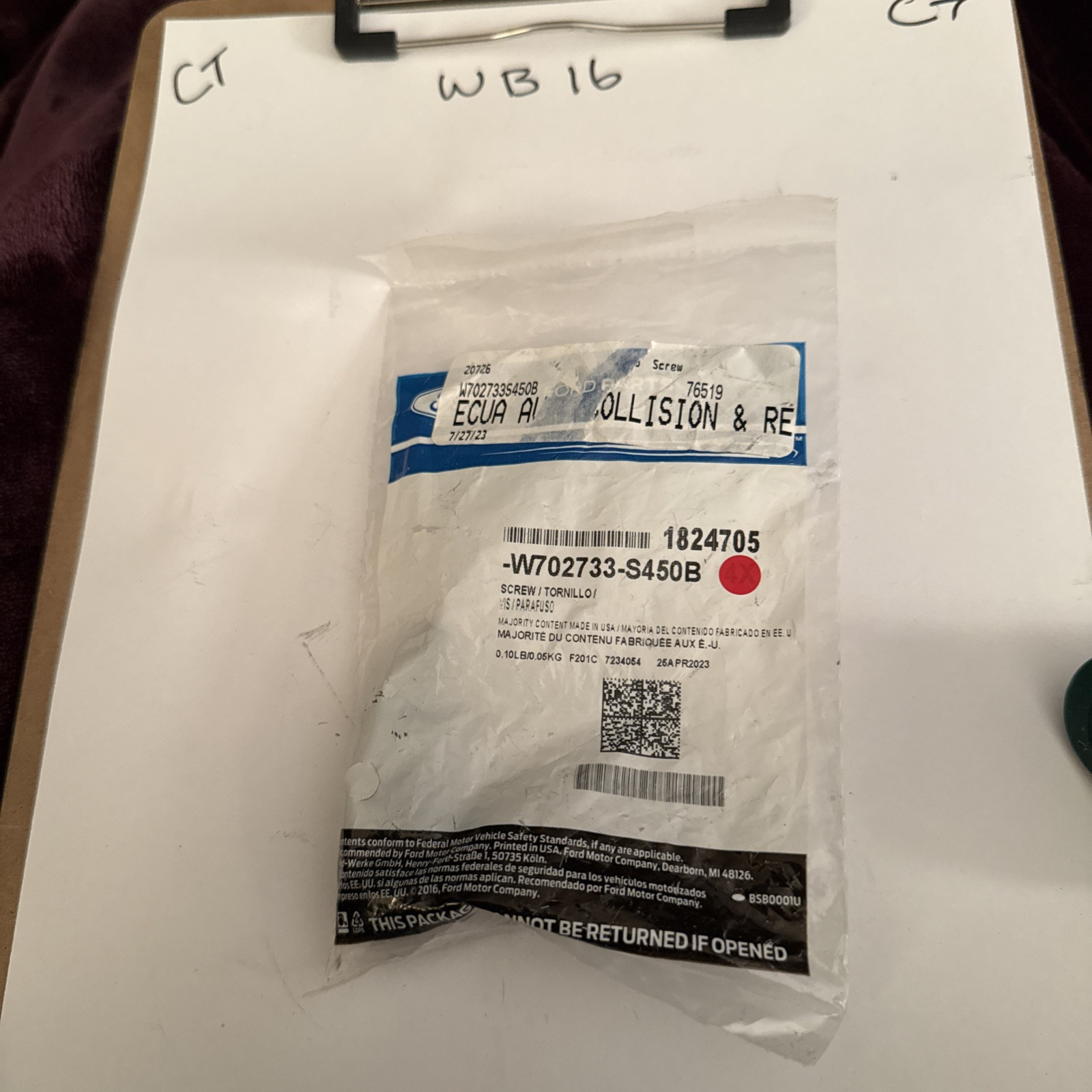 (1) Genuine Ford Headlamp Assembly Screw W702733-S450B Sold Individually