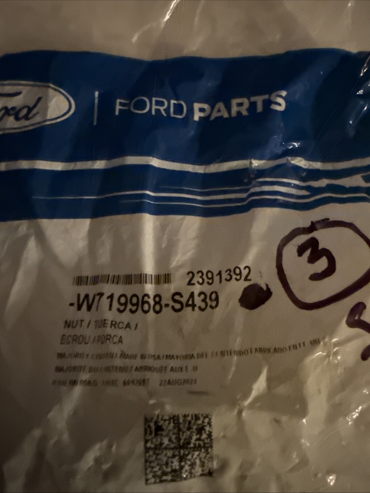(1) Genuine Ford Lower Control Arm Nut W719968-S439 Sell Individually - Image 3