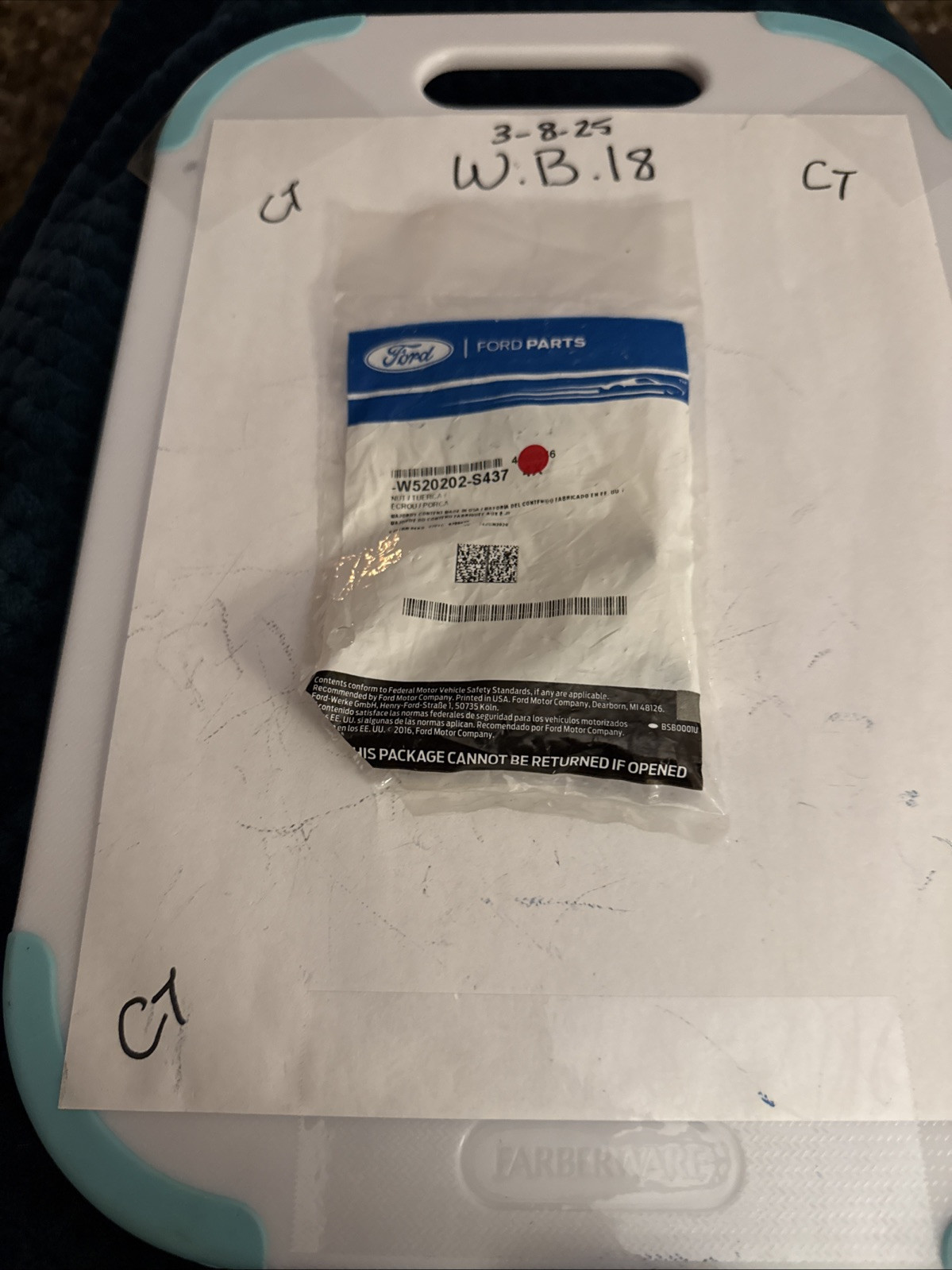 (1) Genuine Ford OE Nut - Hex. - Flanged W520202S437 Sold Individually