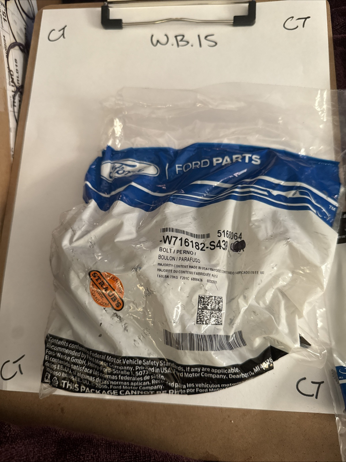 (1) NEW OEM FORD PART W716182S439 GEAR ASSEMBLY MOUNT BOLT Sold Individually