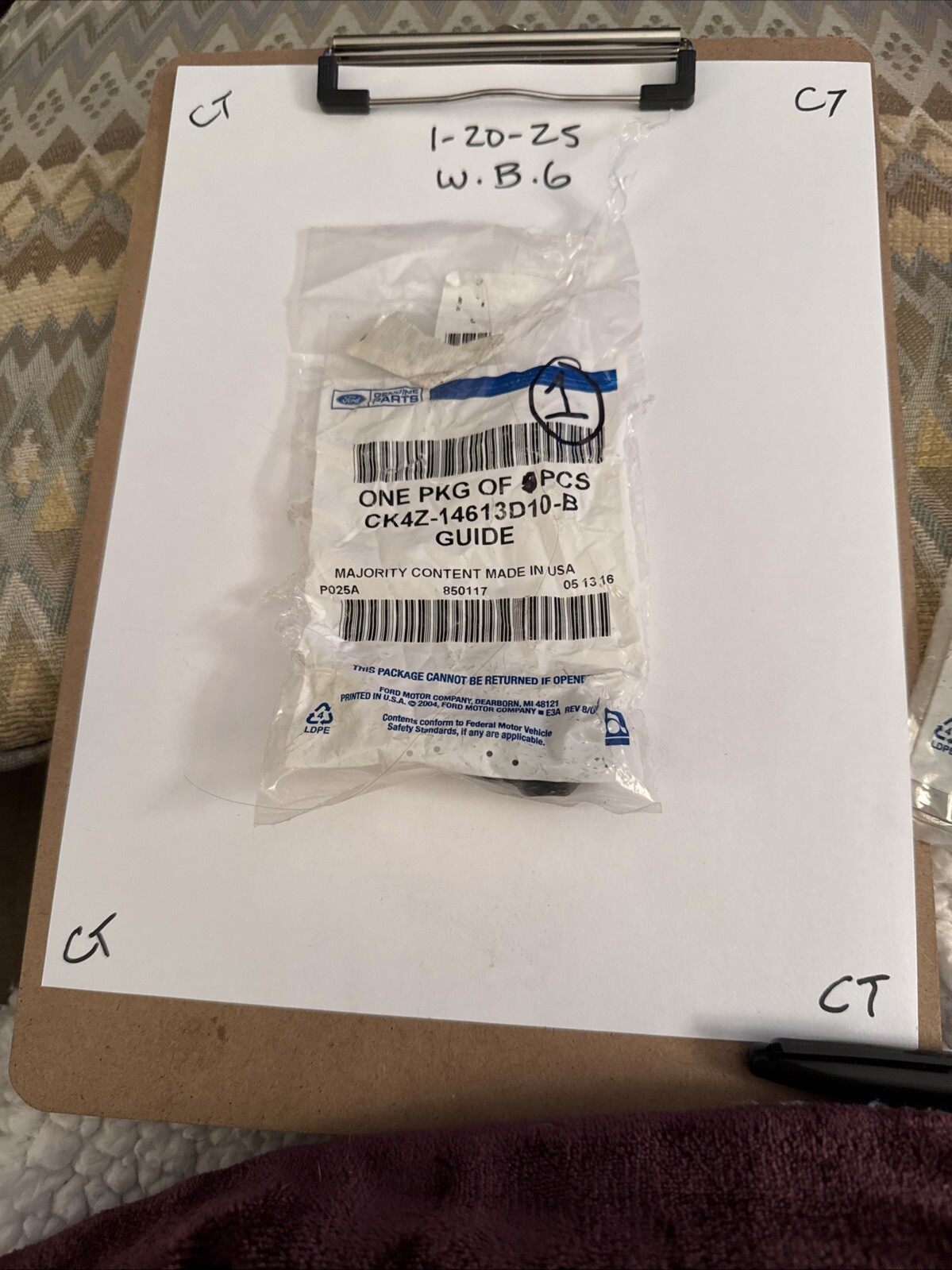 (1) OEM NEW Ford 2016 Transit Wagon Rear Seat Belt Guide Ck4Z14613D10B