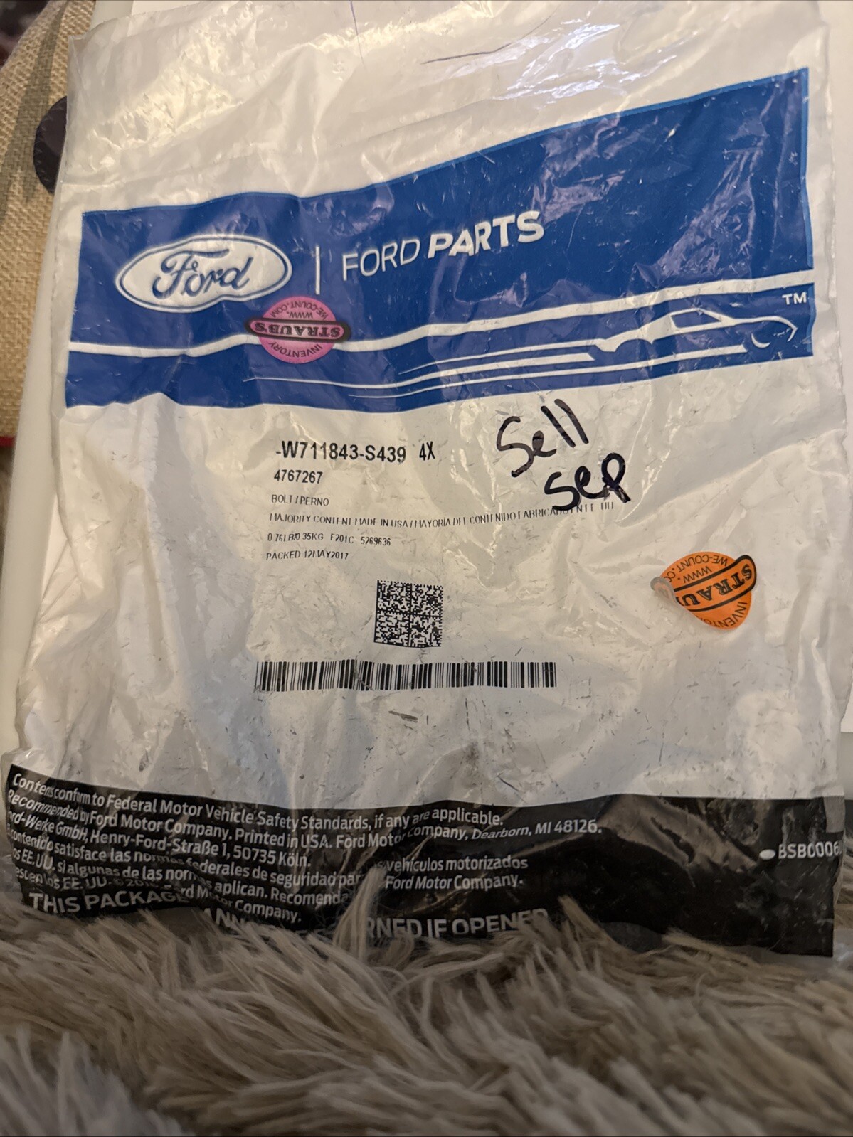 1 PCS FORD 2007/2014 EDGE, MKX "BOLT" HEX HD W/FLG. M12X1.75 X 79MM W711843-S439 - Image 3