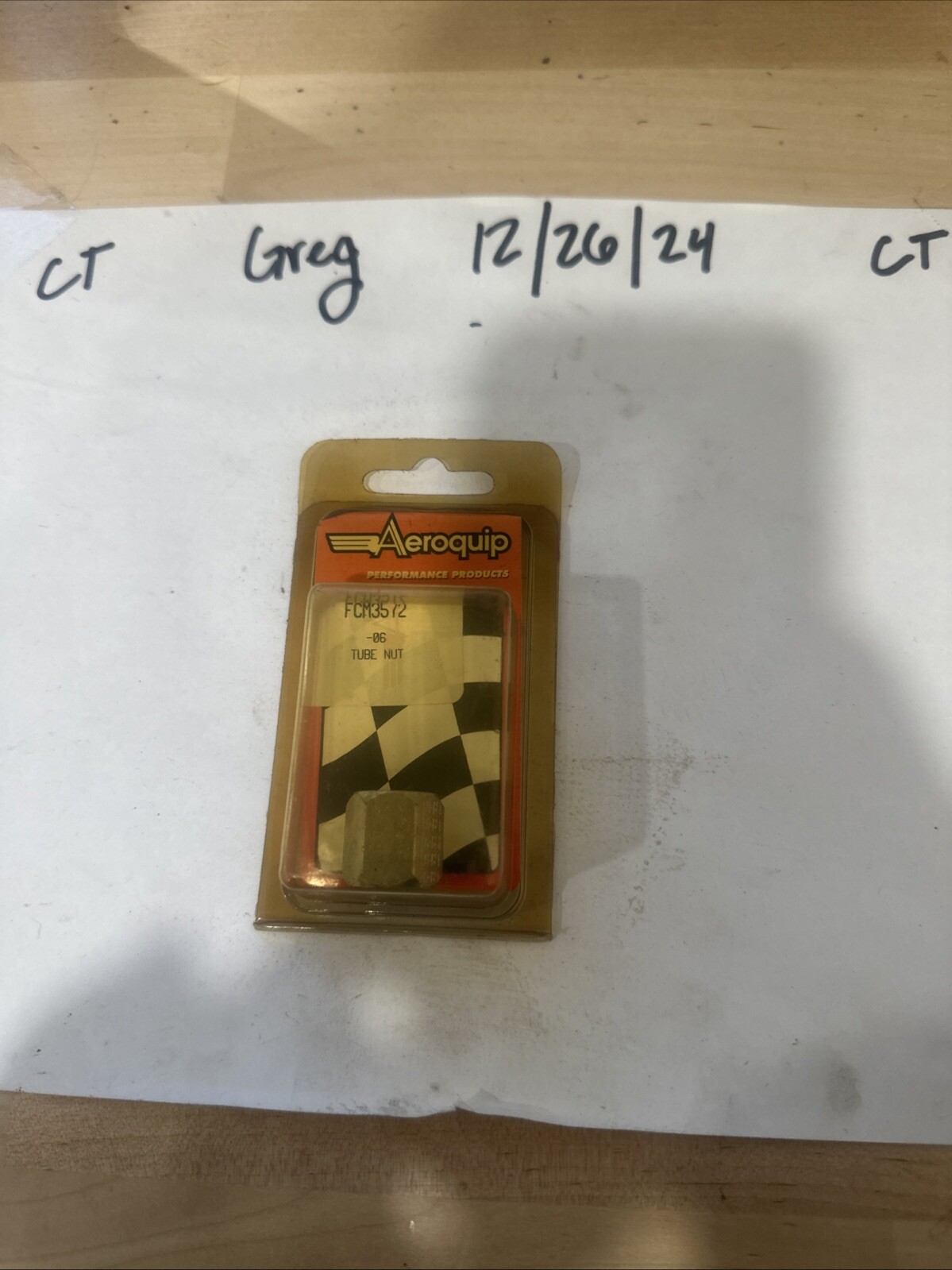 (1-Pack) Aeroquip AERFCM3572 Tube Nut Fitting 6AN Steel Nickel Plated 3/8"