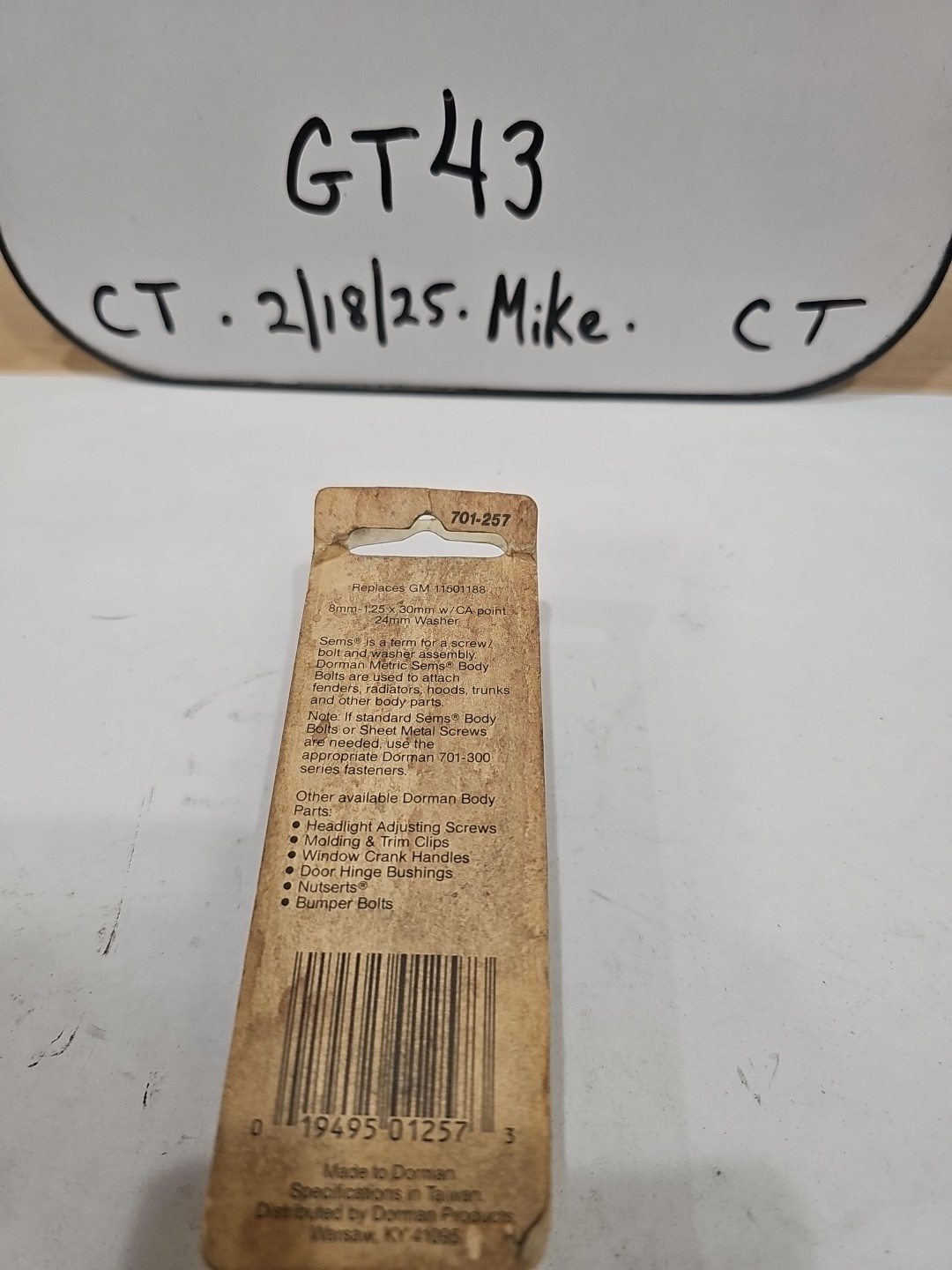 1 Pkg Of 3 Dorman Body Bolt 701-257 For 1982-87 Oldsmobile Replaces GM 11501188 - Image 4