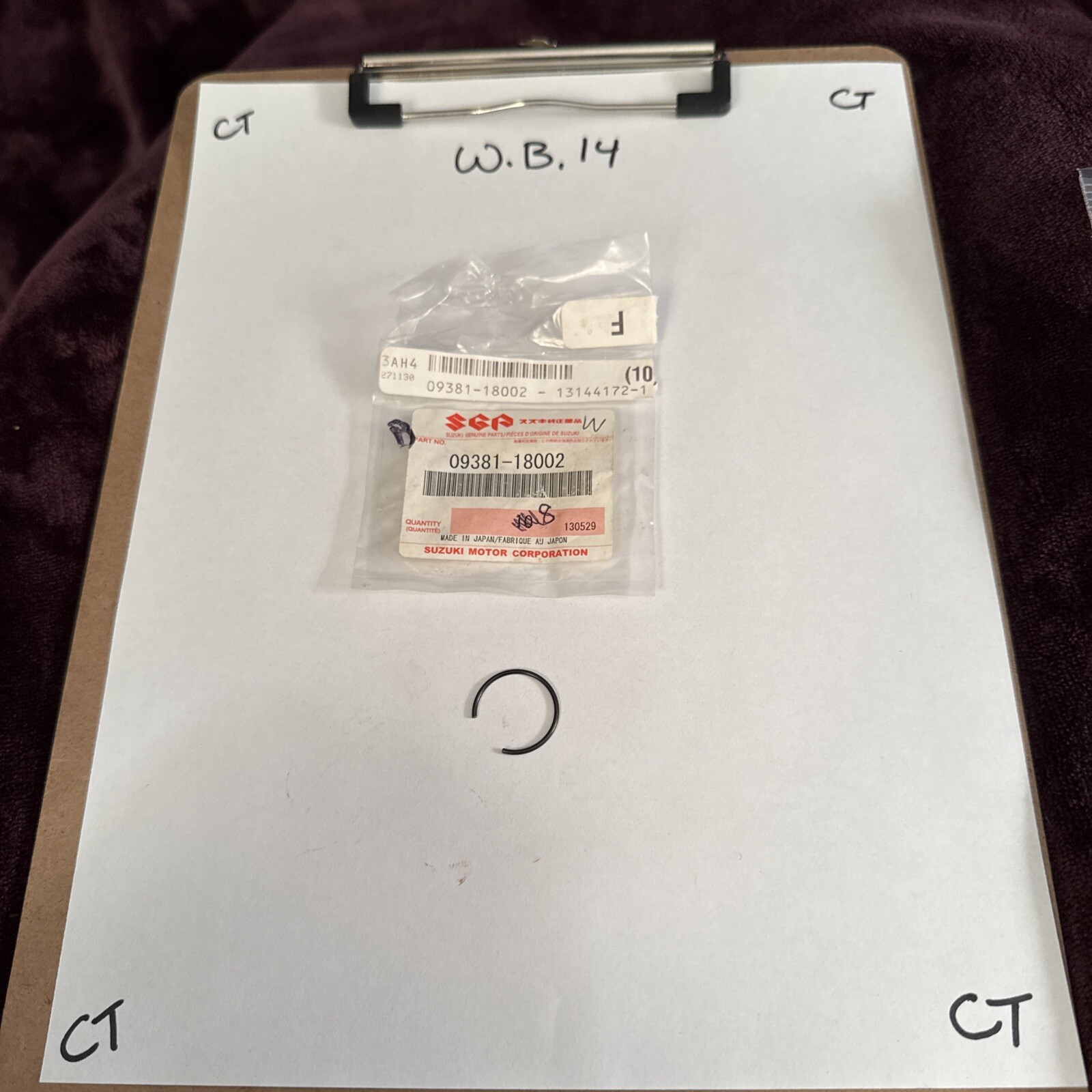 (1) Suzuki GZ250 GS450 RMX250 Piston Pin Circlip 09381-18002 Sold Individually