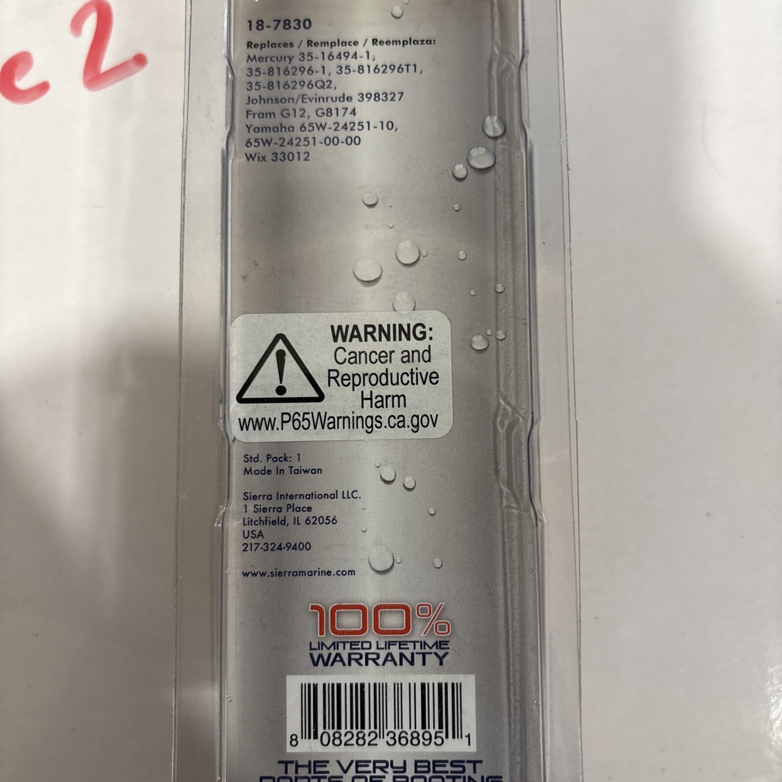 18-7830 Sierra 5/16" In-line Fuel Filter 10 Micron Mercury Outboard 816296Q2 - Image 4