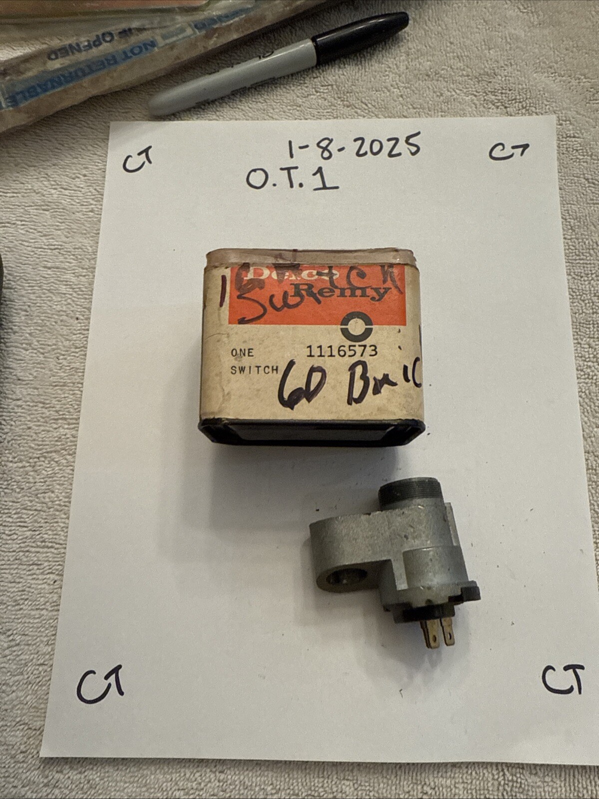 1960 Buick Ignition Switch New Old Stock Delco 1116573