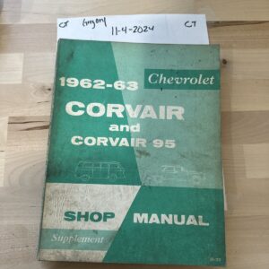 1962 Chevrolet Chevy Corvair And Corvair 95 Shop Manual