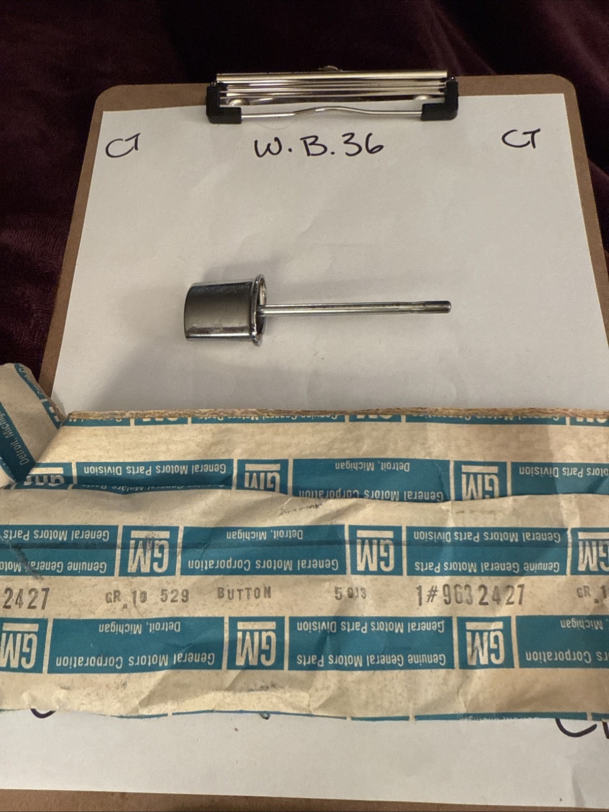 1963-67 CORVETTE CHEVELLE IMPALA NOS DOOR HANDLE BUTTON Oem Gm