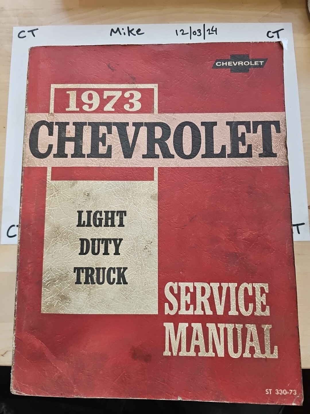 1973 CHEVROLET CHEVY LIGHT DUTY TRUCK SERVICE REPAIR SHOP MANUAL BOOK ST 330-73
