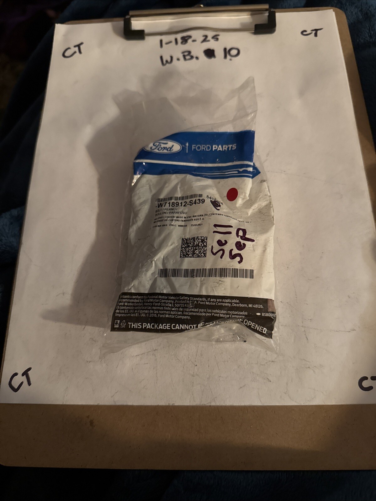 (1)New Genuine Ford Bolt W718912S439 / W718912-S439 OEM Sold Individually - Image 3