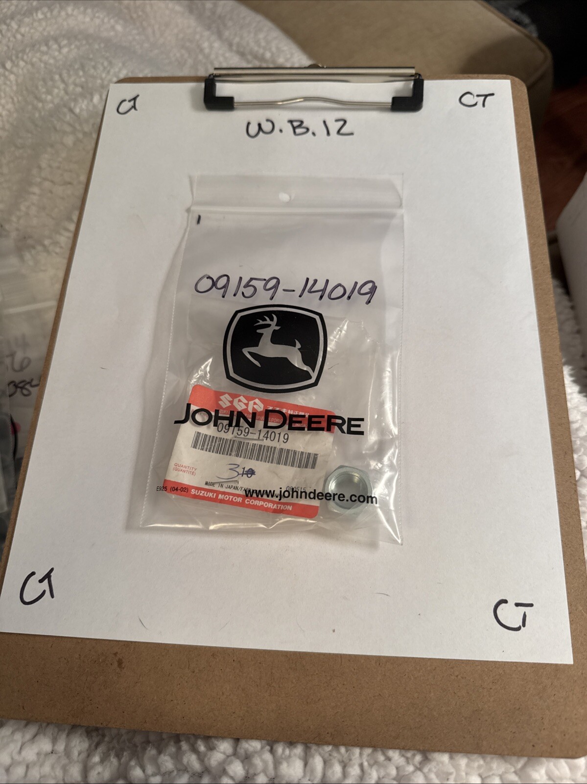 (1)Suzuki Atv Swingarm Pivot Bolt Shaft Nut 09159-14019 Lt250r Lt230 Lt160 Lt500