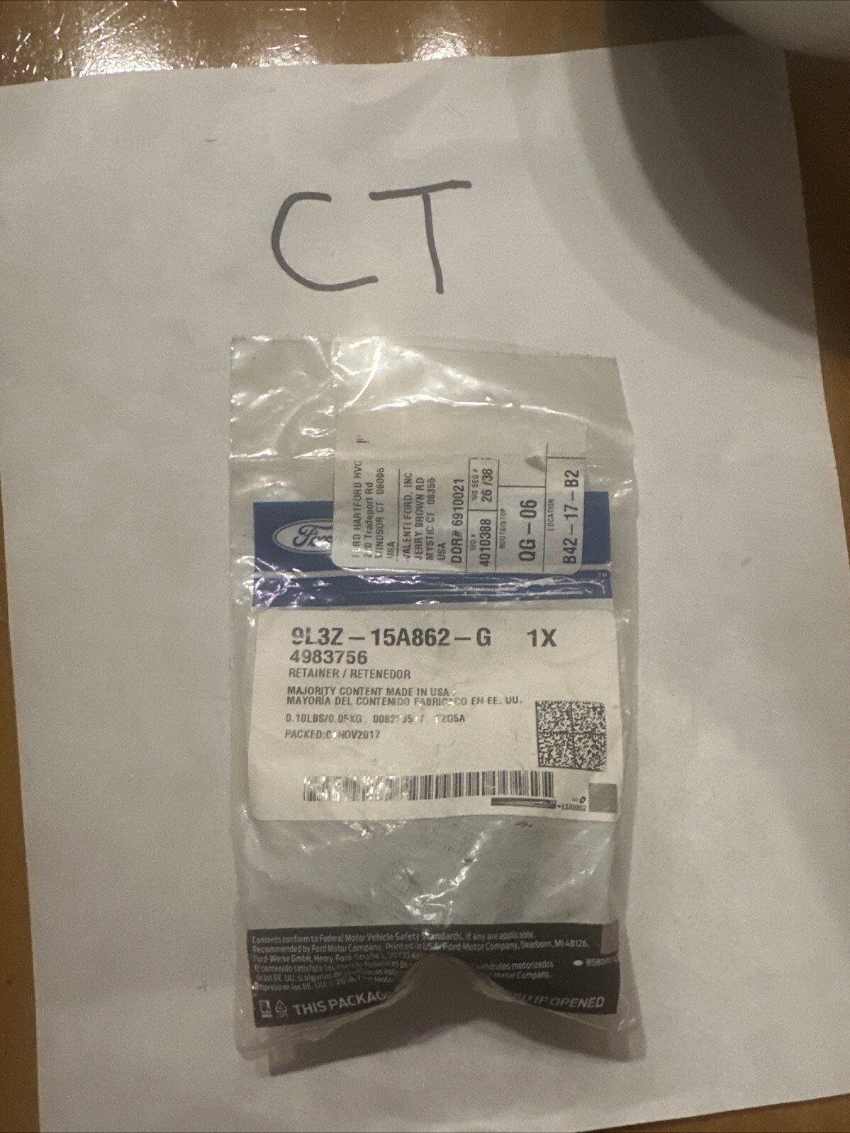 2009-2014 Ford F-150 Rear Right Passenger Inner Bumper Sensor Retainer OEM NEW