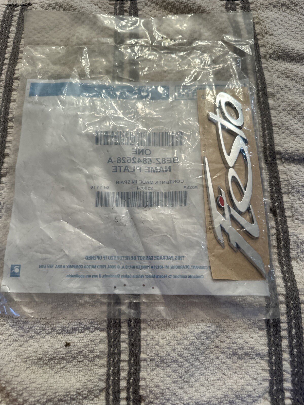 2011 Ford Fiesta Rear Chrome "FIESTA" NAMEPLATE Emblem OEM BE8Z-5842528-A - Image 3